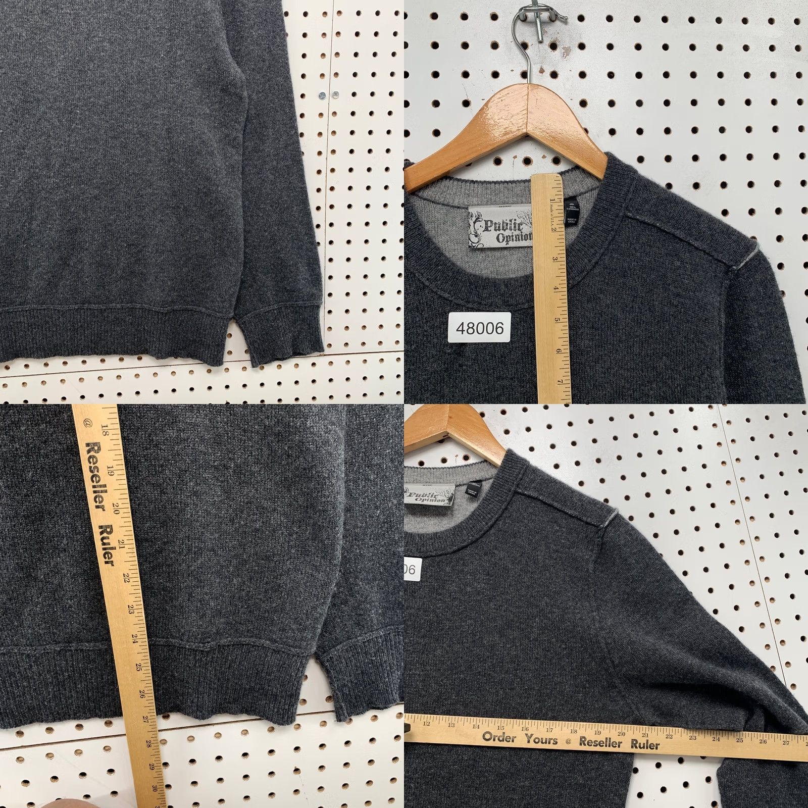 Vintage Public Opinion 100% Cashmere Sweater Mens M Gray Crewneck Pullover Knit Winter Business Casual Socks? Size US M / EU 48-50 / 2 - 8 Thumbnail