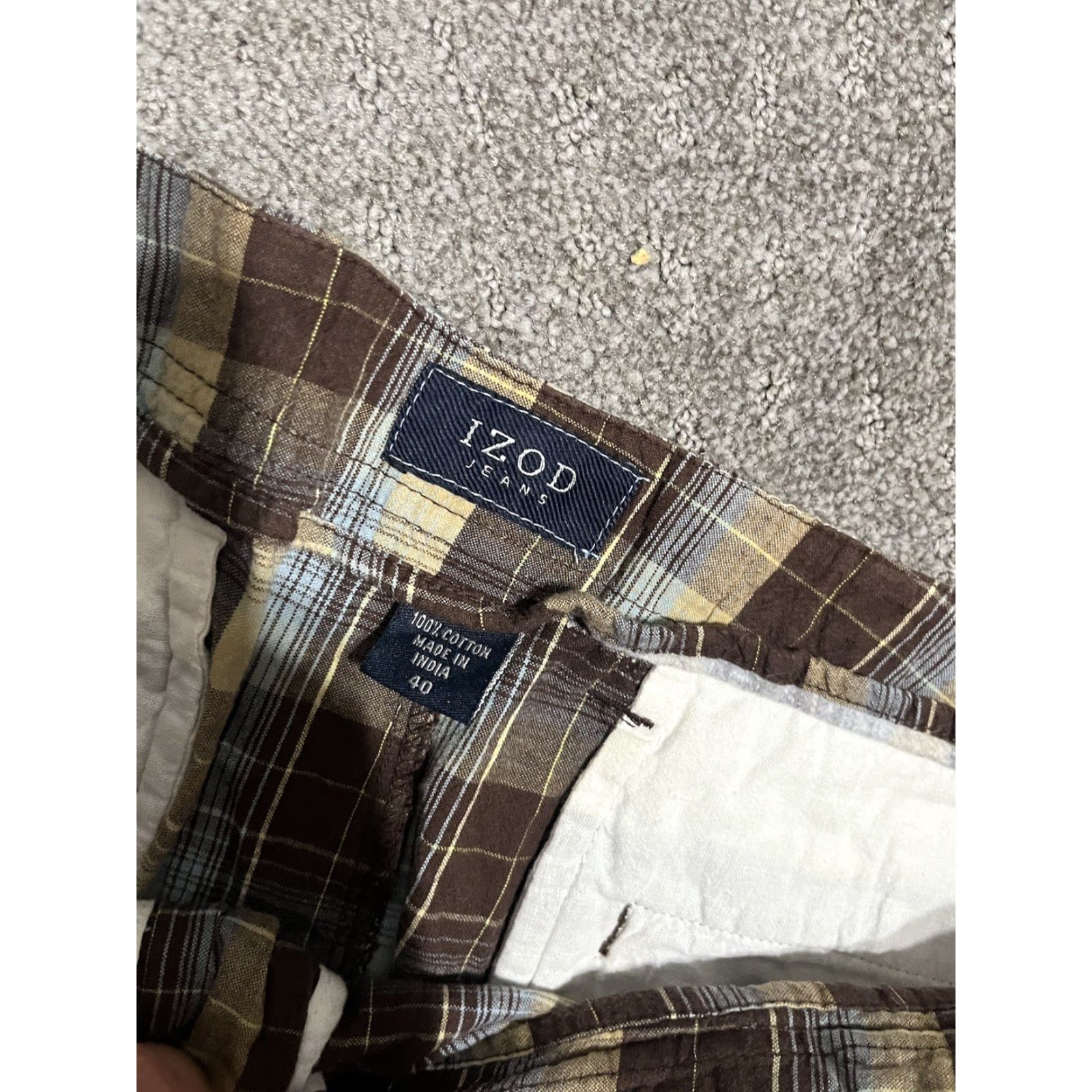 Izod Vintage Izod Jeans Men's Brown Plaid Shorts Size 40 Flat Front Size US 40 / EU 56 - 3 Thumbnail
