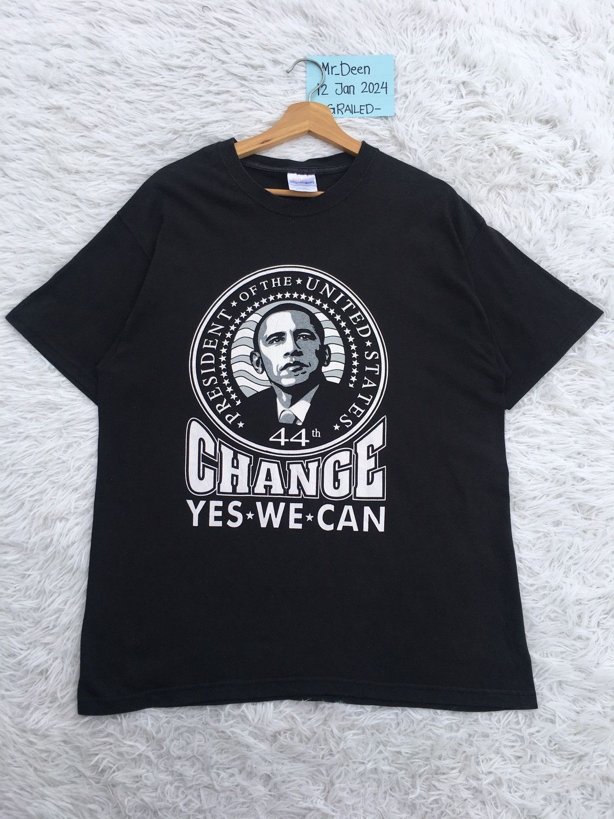 Vintage Rare Vintage USA 44th President Barrack Obama Tshirt Size US L / EU 52-54 / 3 - 2 Thumbnail