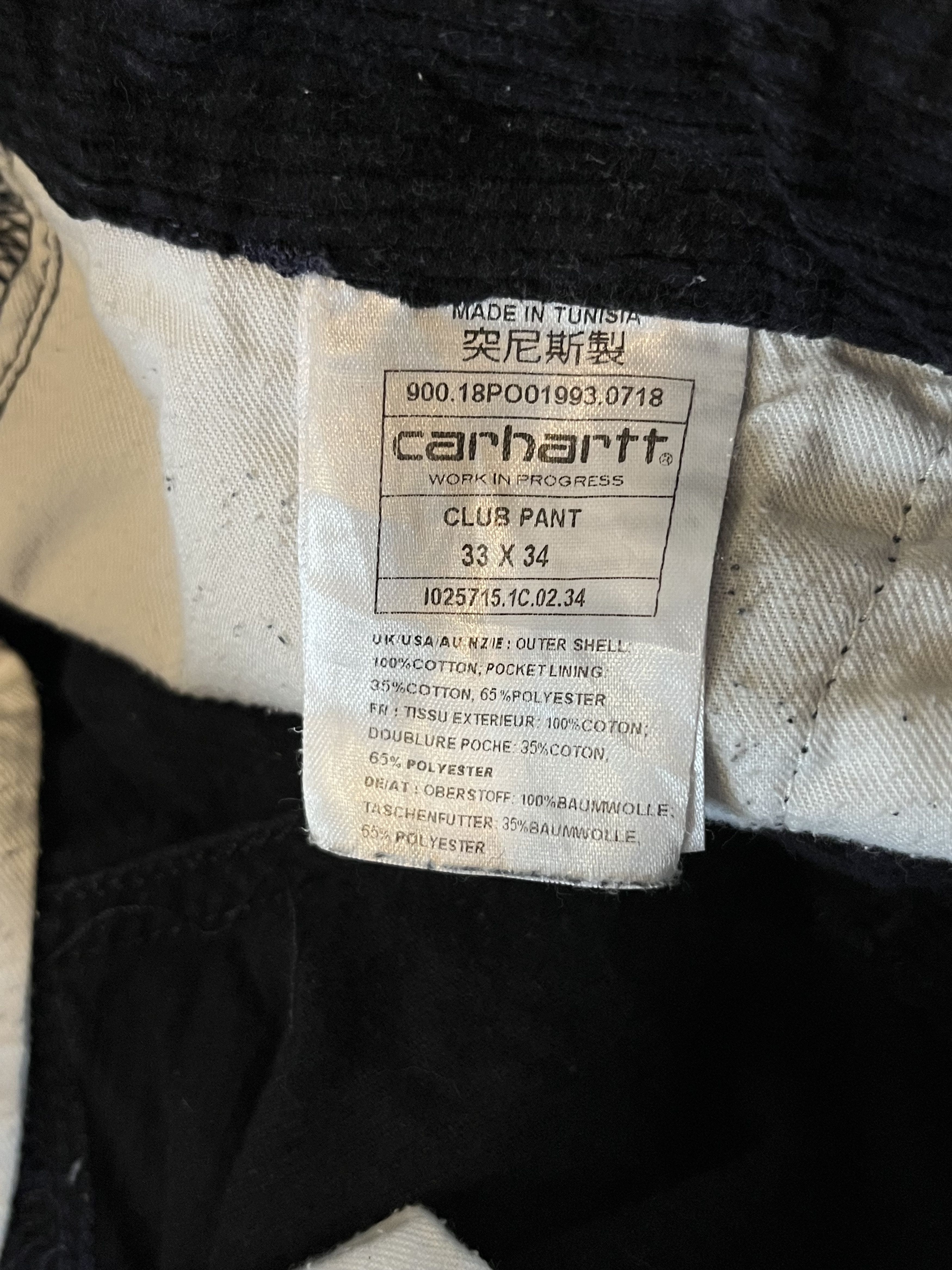 Carhartt × Carhartt Wip × Vintage 90s Carhartt Corduroy Velvet Club Pants 33x34 Size US 33 - 5 Thumbnail