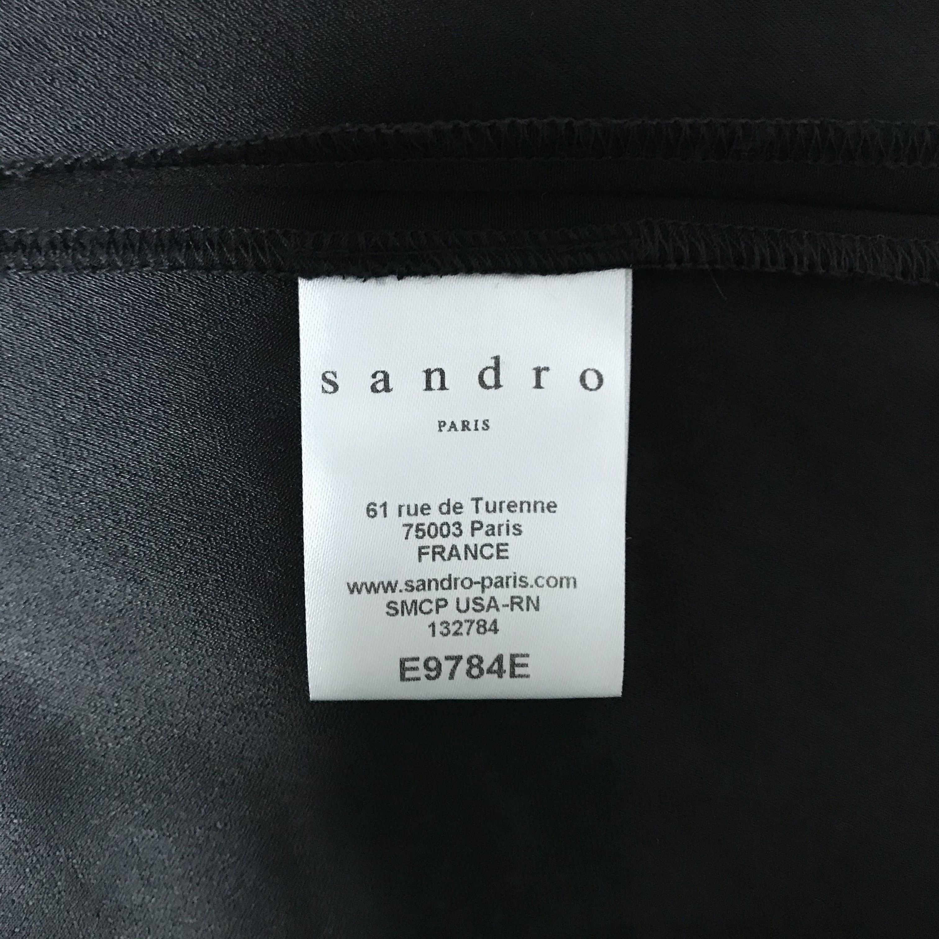 Sandro SANDRO Paris T-Shirt Crepe Top Crop Contrast Pocket Tee Size S / US 4 / IT 40 - 8 Thumbnail
