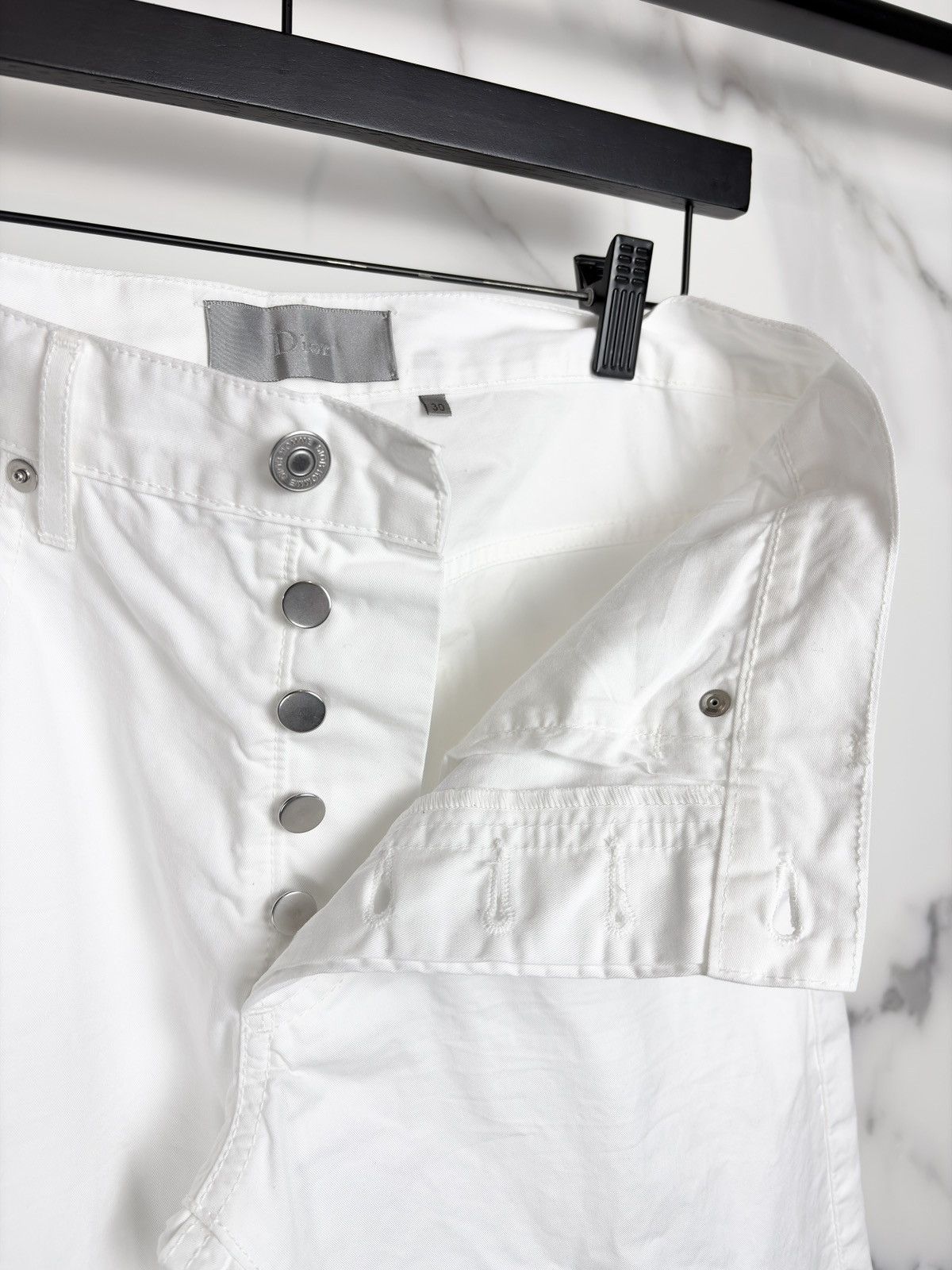 Dior SS08 Dior Homme Whiskered Cotton Jeans KVA White Size US 30 / EU 46 - 7 Thumbnail