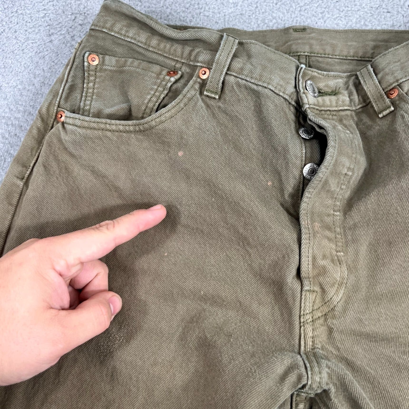 Levi's Levi's 501 Jeans Men 33x32 Green Denim Button Fly Straight Classic Fit USA Size US 33 - 5 Thumbnail