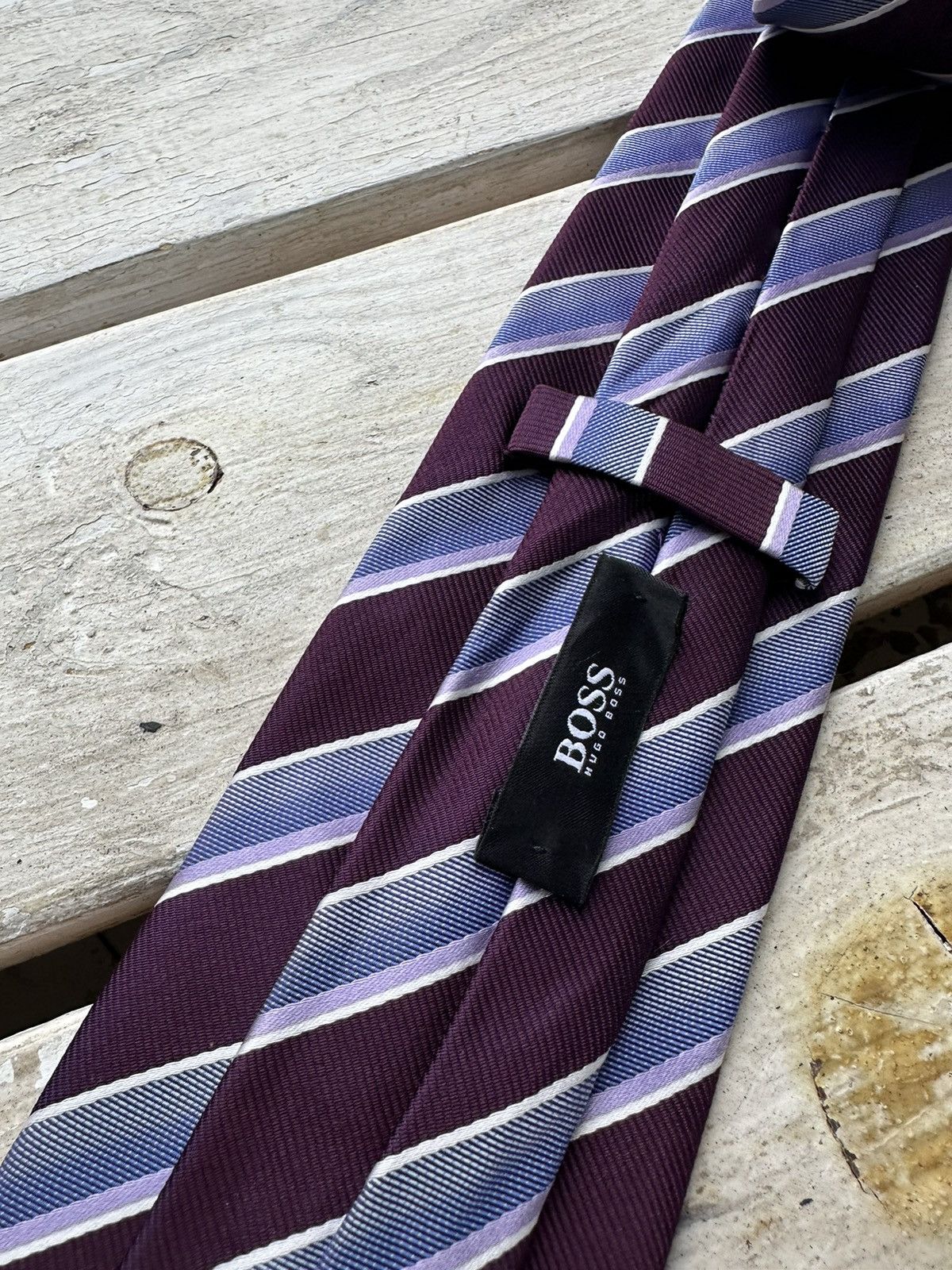 Designer × Hugo Boss 🚨RARE Hugo Boss Tie old money style Burgundy luxury monogram Size ONE SIZE - 3 Thumbnail