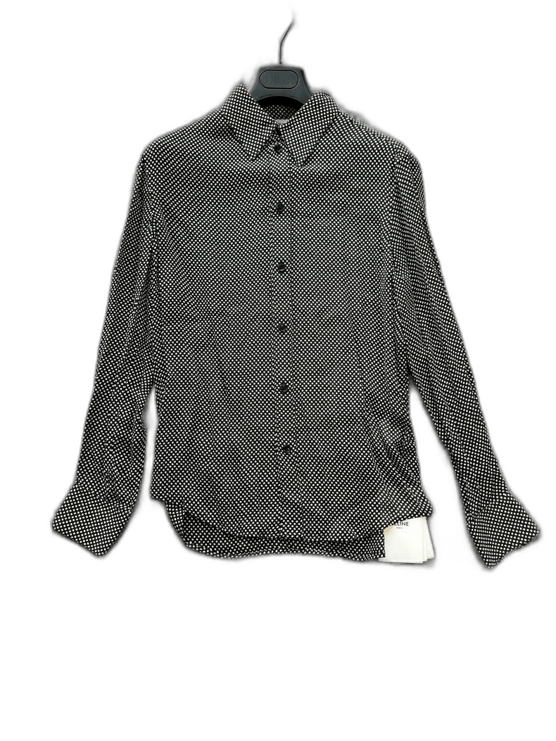Celine Celine Black and White Polka Dot Shirt Size US S / EU 44-46 / 1 - 1 Thumbnail