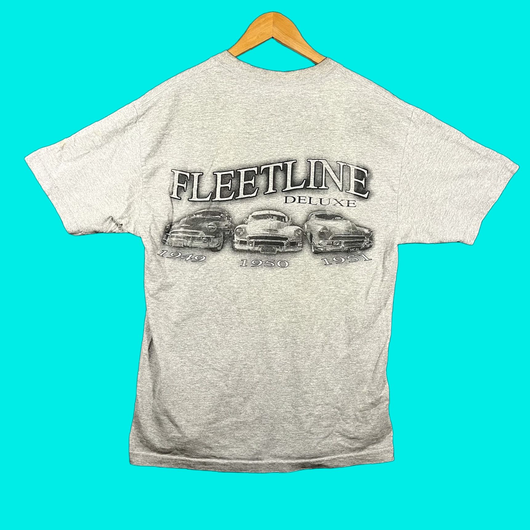 Vintage VINTAGE Alstyle Chevy Chevrolet Fleetline Graphic Print T-Shirt Adult Large Gray Lowrider Cars 90s Mens Size US L / EU 52-54 / 3 - 1 Thumbnail