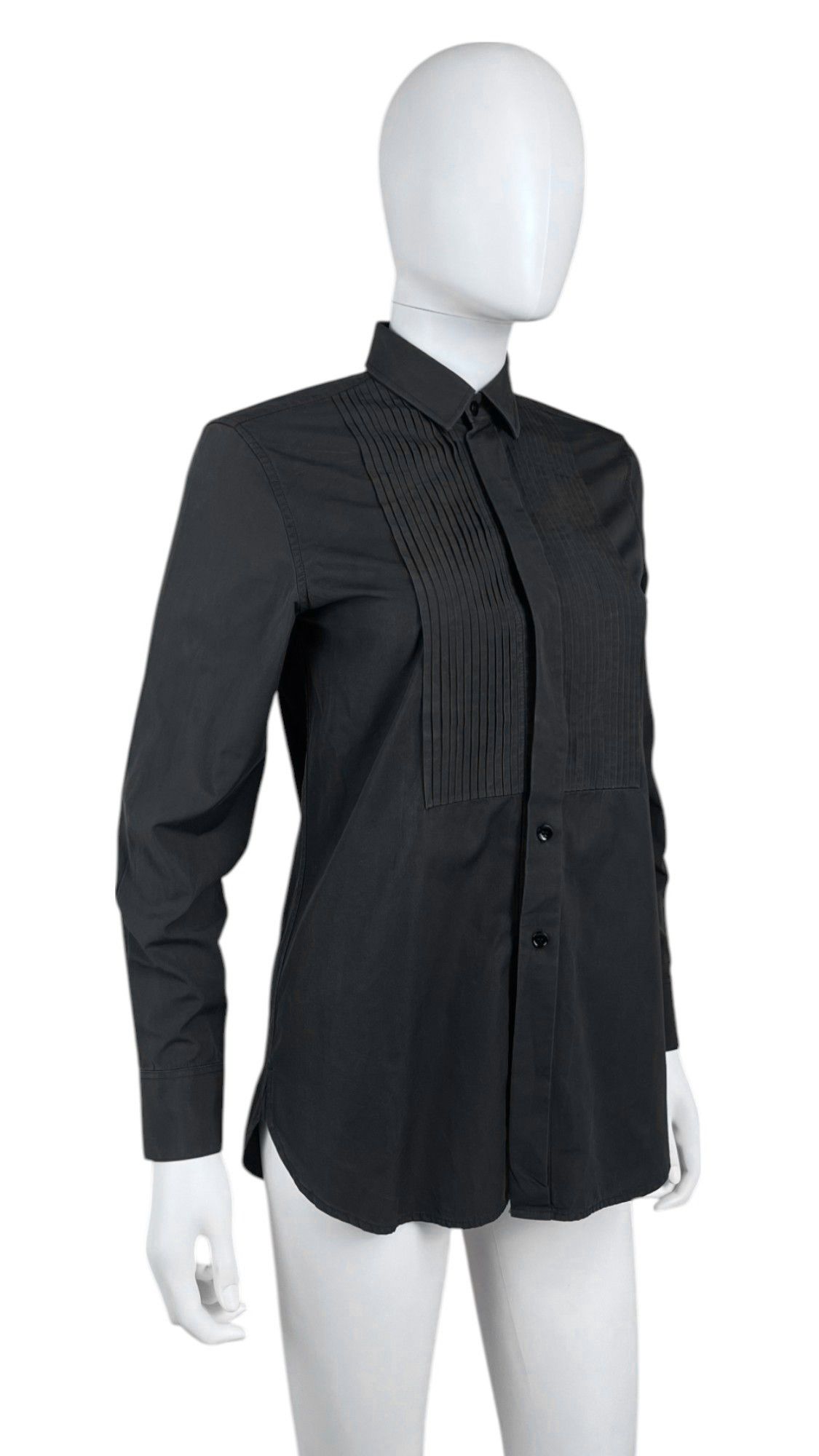 Saint Laurent Paris by Hedi Slimane F/W 2016 Striped Black Cotton Shirt Size M / US 6-8 / IT 42-44 - 2 Thumbnail