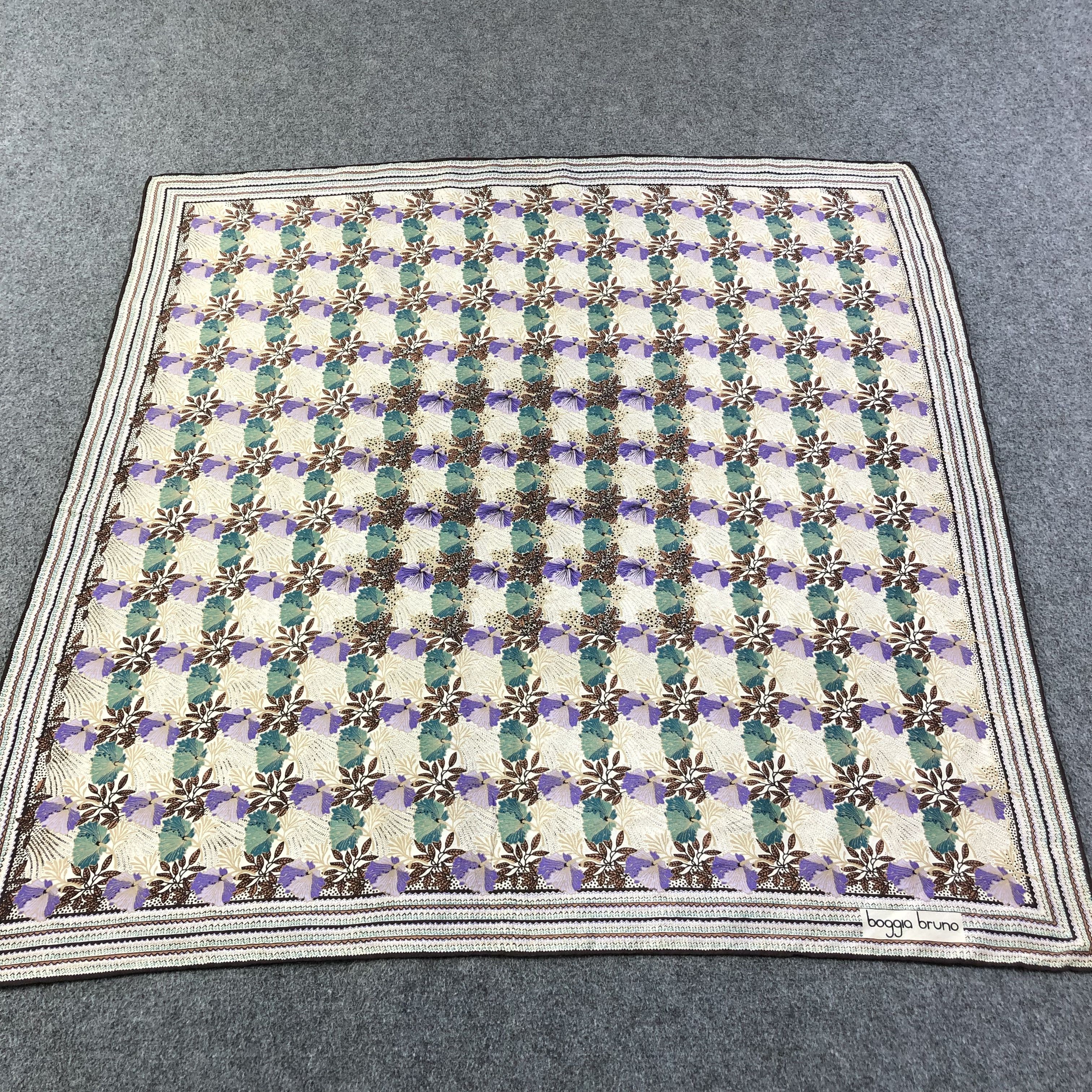 Vintage Vintage Boggia Bruno Floral Hand Rolled Silk Scarf M656 Size ONE SIZE - 1 Thumbnail