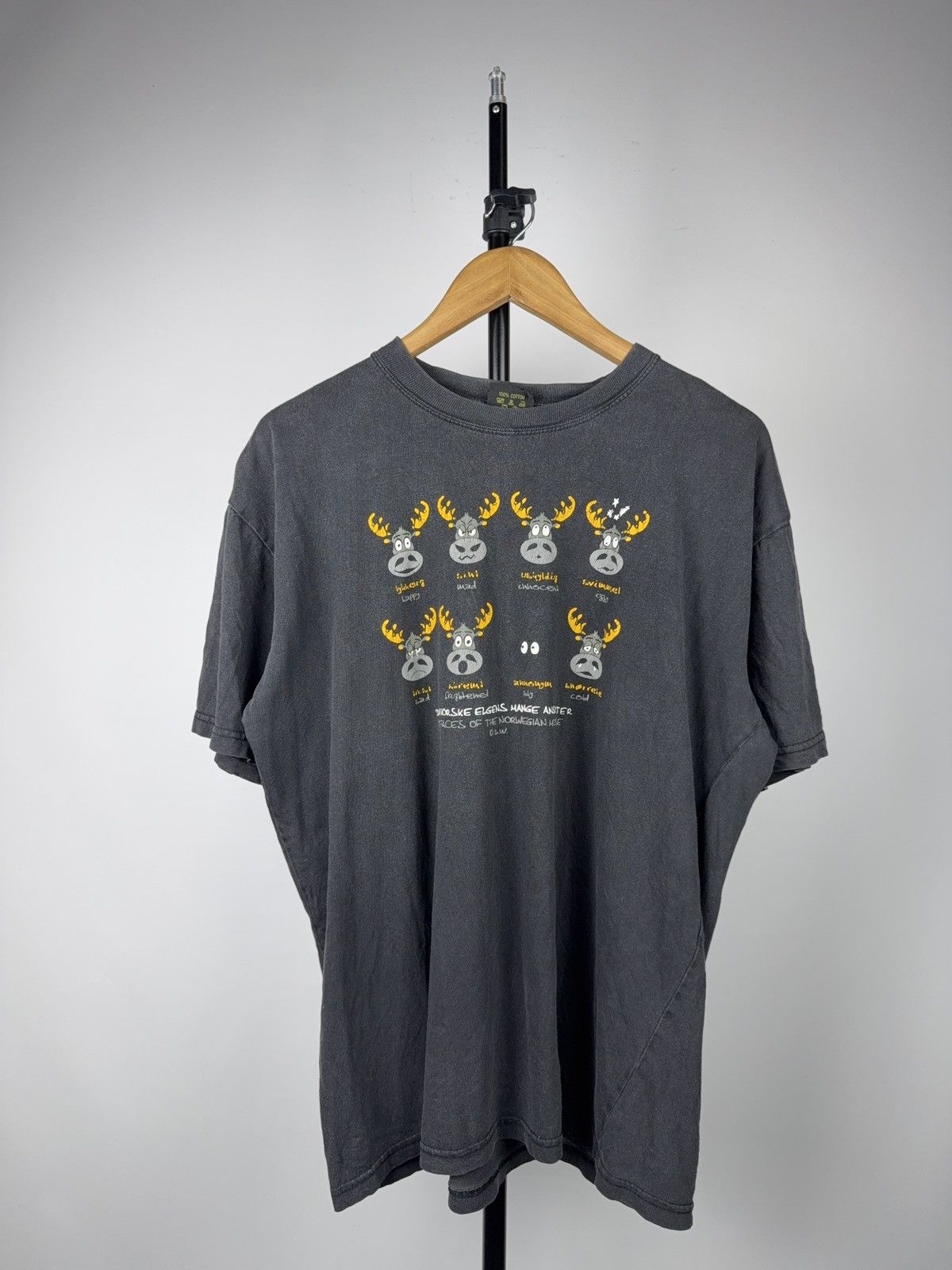 Vintage 90s Vintage Norwegian Moose Graphic T-Shirt Funny XL Y2K Size US L / EU 52-54 / 3 - 1 Thumbnail