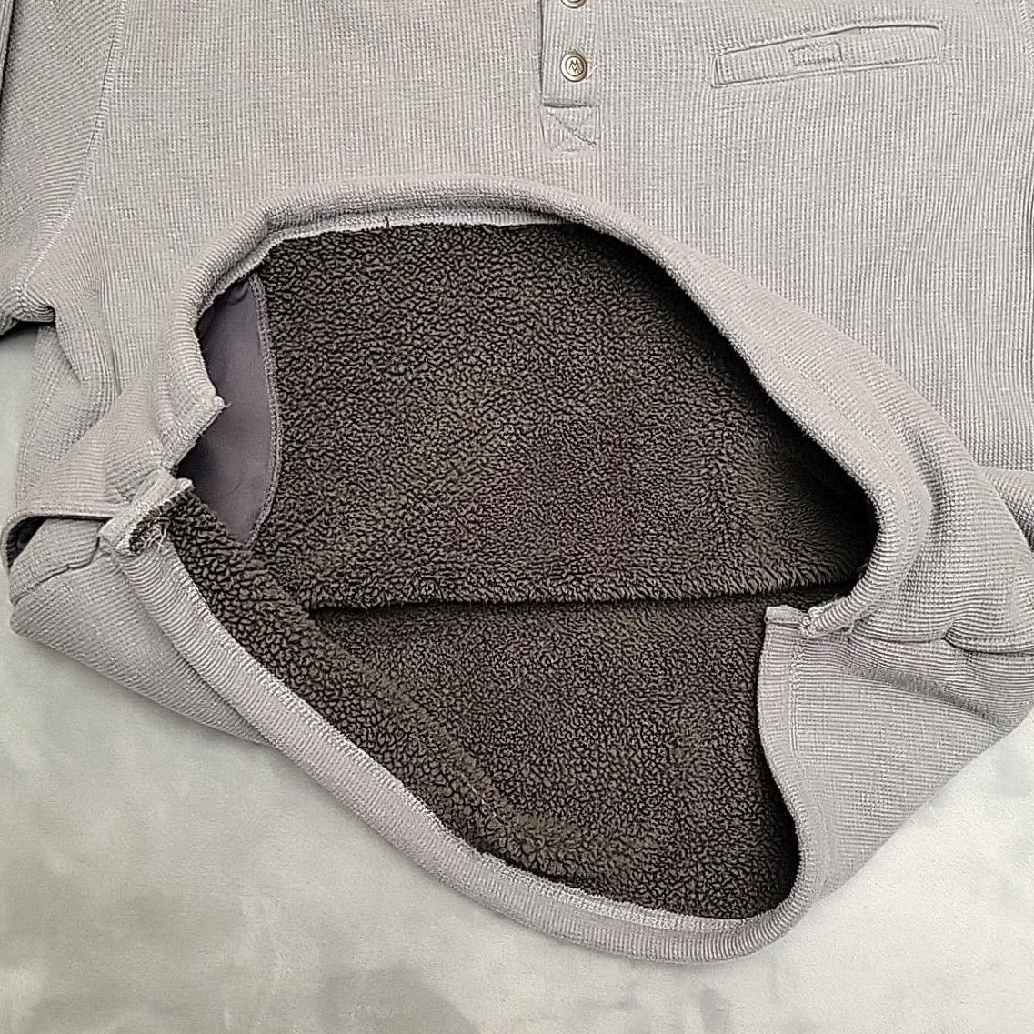 Vintage Cloudveil Mountainworks Sweater Mens XXL Gray LS Henley Sherpa Button Pullover Size US XXL / EU 58 / 5 - 5 Thumbnail