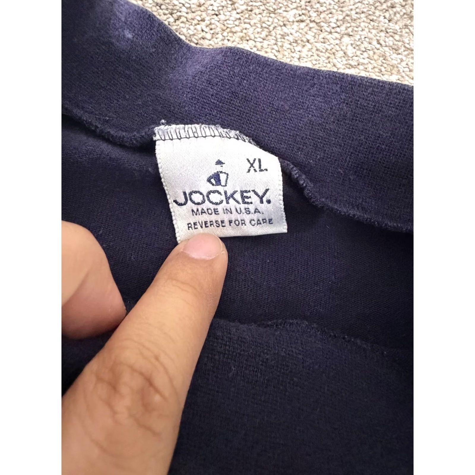 Jockey VINTAGE Jockey Shirt Mens XL Blue Solid Mock Neck Long Sleeve Made USA 90s Size US XL / EU 56 / 4 - 2 Thumbnail