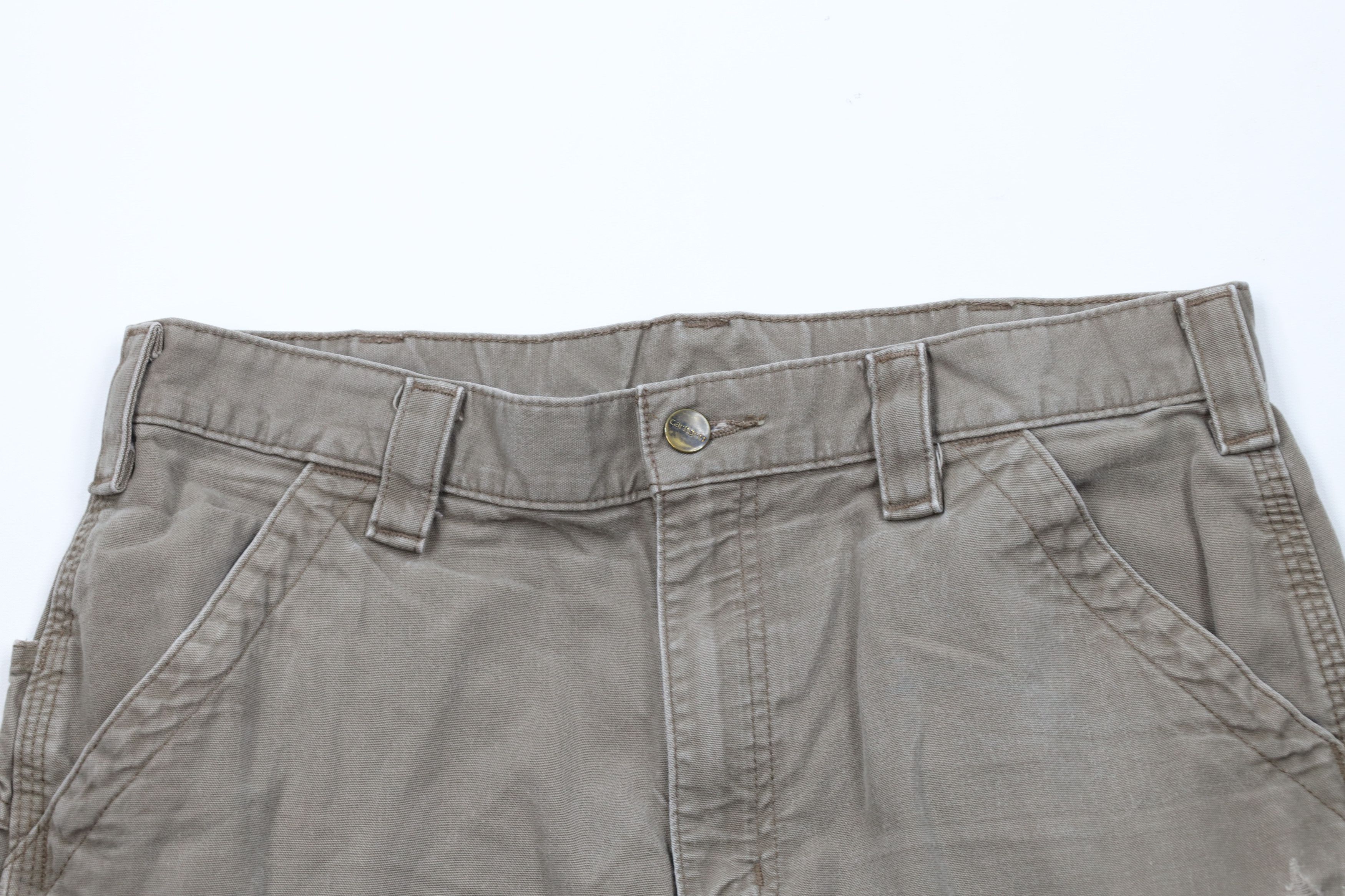 Carhartt Vintage Y2K Carhartt Relaxed Dungaree Shorts Light Brown Size US 34 / EU 50 - 2 Thumbnail