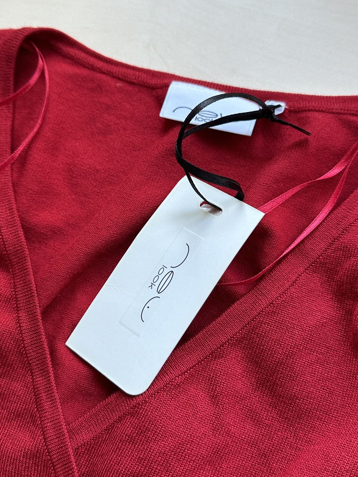 Japanese Brand × Vintage Red Autumn Retro Knitted 3/4 Wrap Sweater Pullover Size M / US 6-8 / IT 42-44 - 6 Thumbnail