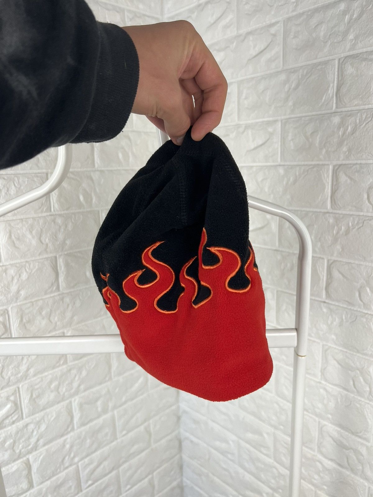 Japanese Brand Fire Flame Red Beanie Hat Size ONE SIZE - 10 Thumbnail
