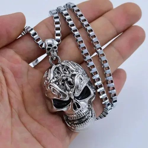 Vintage Retro Hip-hop Evil Skull Necklace Size ONE SIZE - 3 Thumbnail