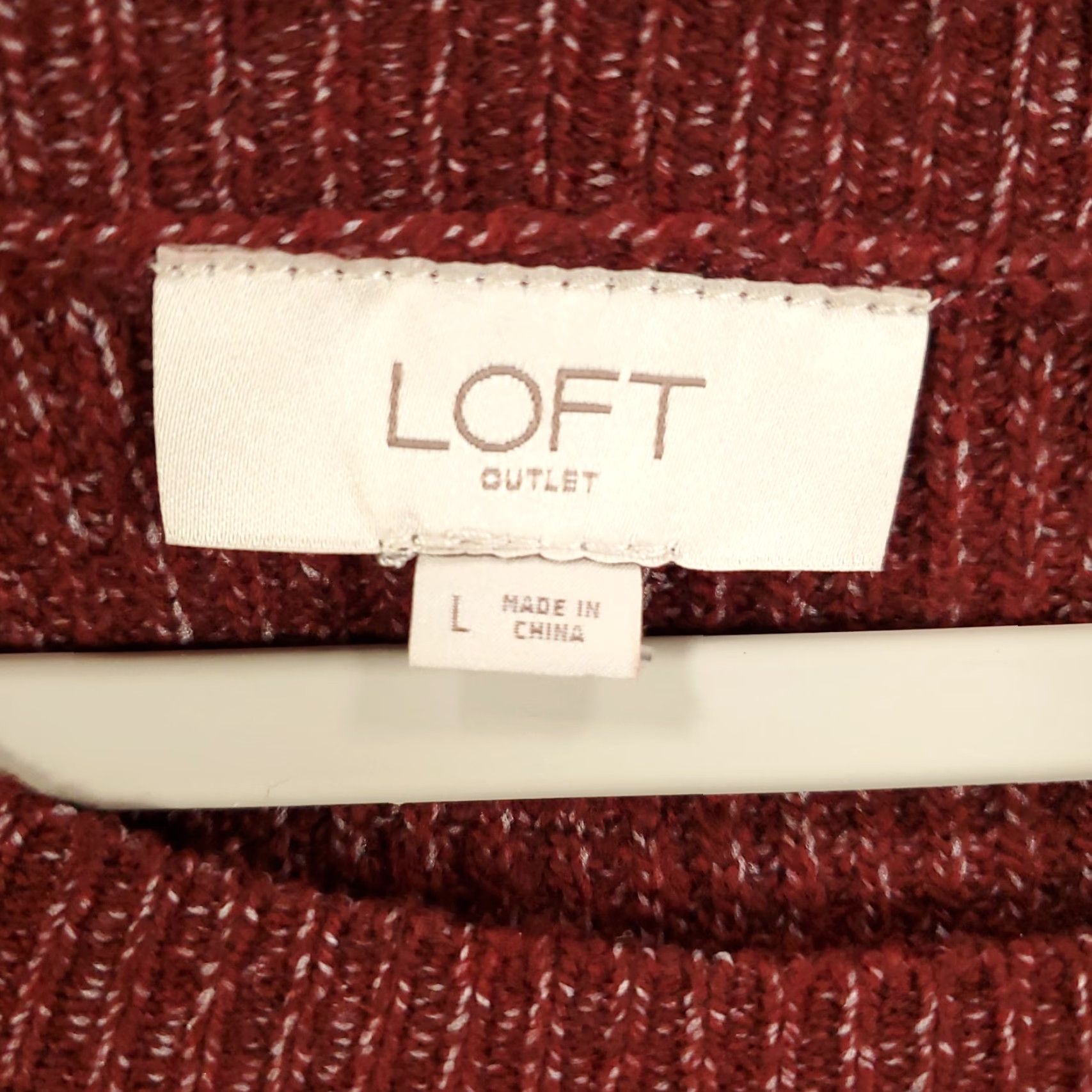 Loft LOFT Sweater Women Large Orange Red Striped Long Sleeve Knit Pullover Size L / US 10 / IT 46 - 5 Thumbnail