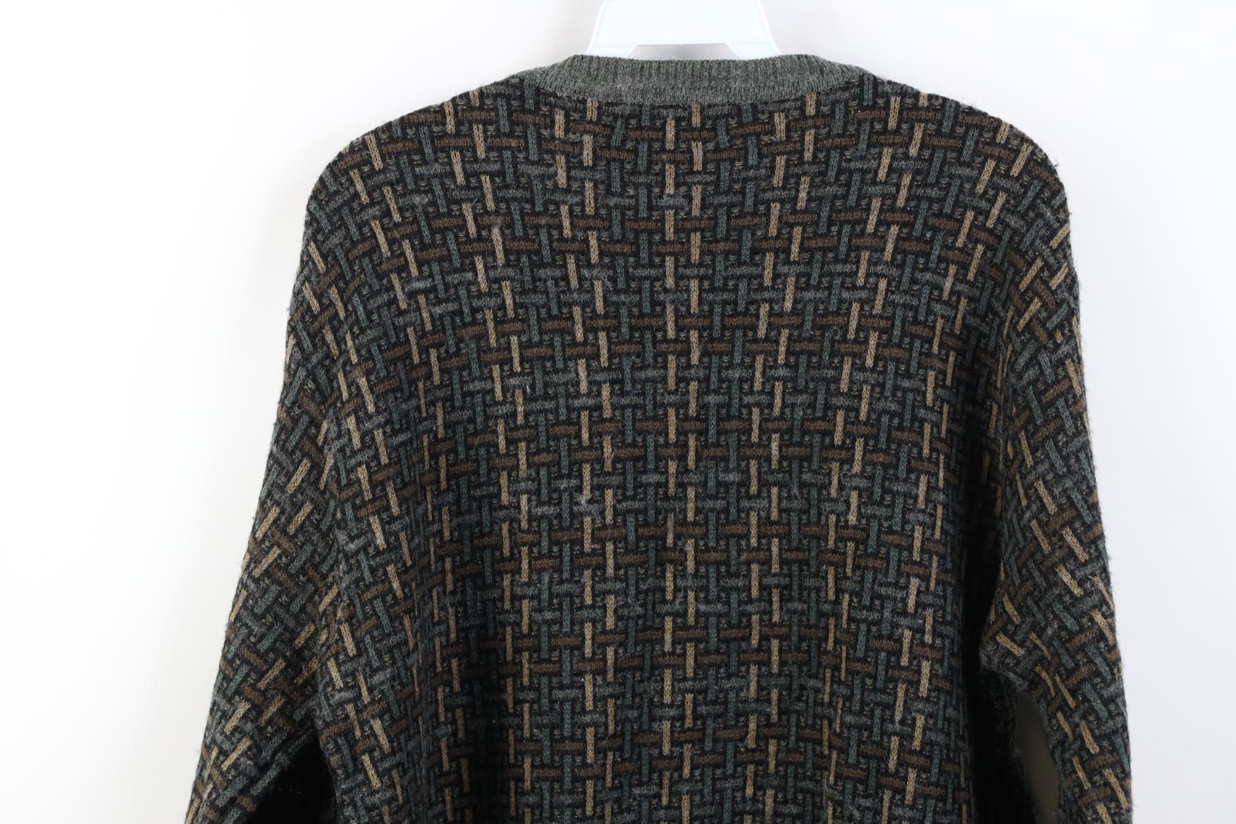 Vintage Vintage 90s Coogi Style Earth Tone Knit Crewneck Sweater Size US L / EU 52-54 / 3 - 9 Thumbnail
