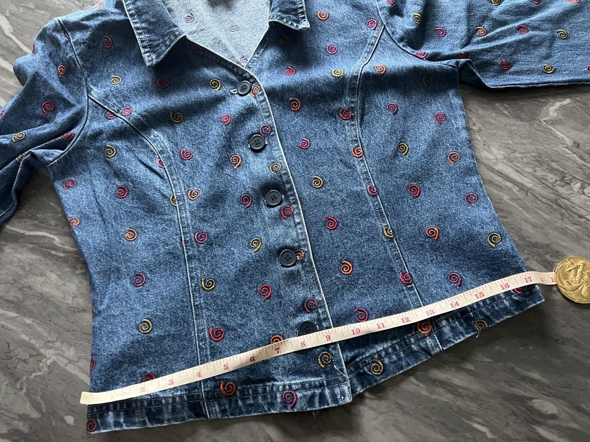 Arts & Science Samantha Edwards : Denim Jacket Spiral Embroider Multi Color Size ONE SIZE - 10 Thumbnail