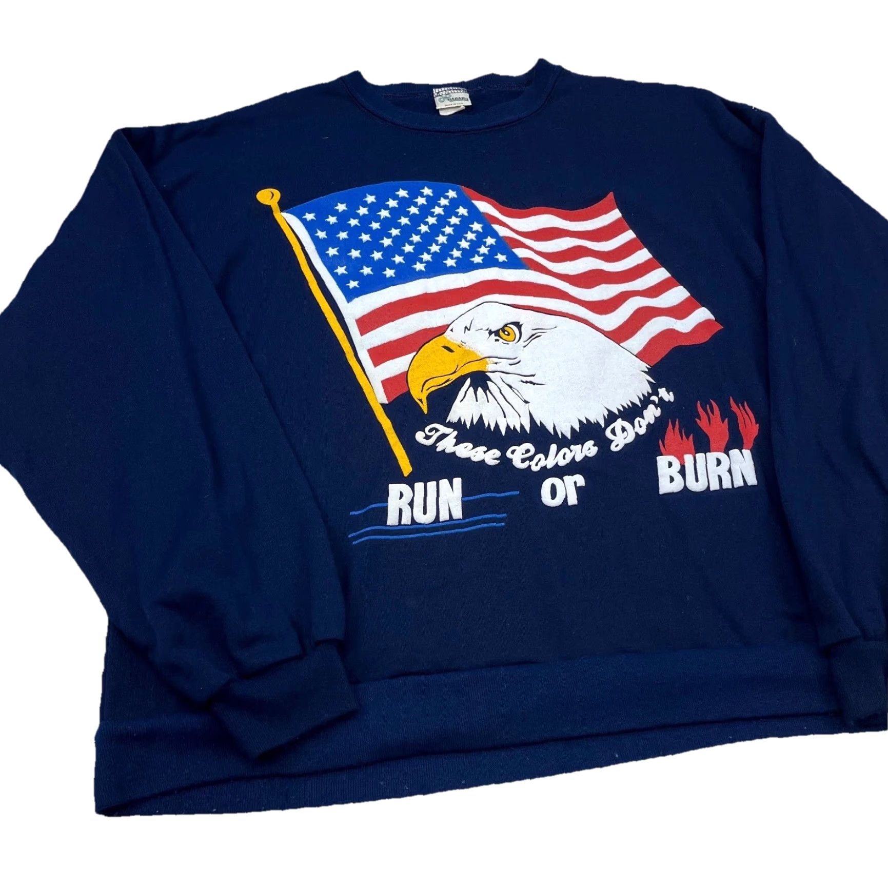 Haband VINTAGE Haband Sweatshirt Men 2XL Crew Neck USA Graphic Print Embroidered Logo Vintage 90s Grunge Hipster USA Blue Sweatshirt Mens Size US XXL / EU 58 / 5 - 4 Thumbnail