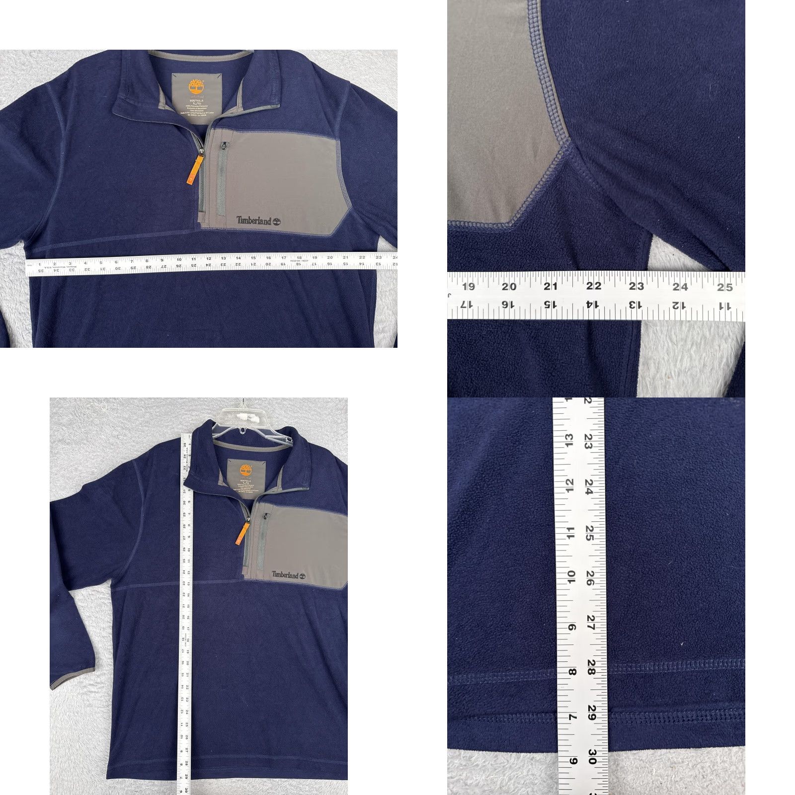 Timberland TIMBERLAND Fleece Pullover Mens XL Blue Quarter Zip Chest Pocket Logo Outdoor Sweatshirt Size US XL / EU 56 / 4 - 8 Thumbnail