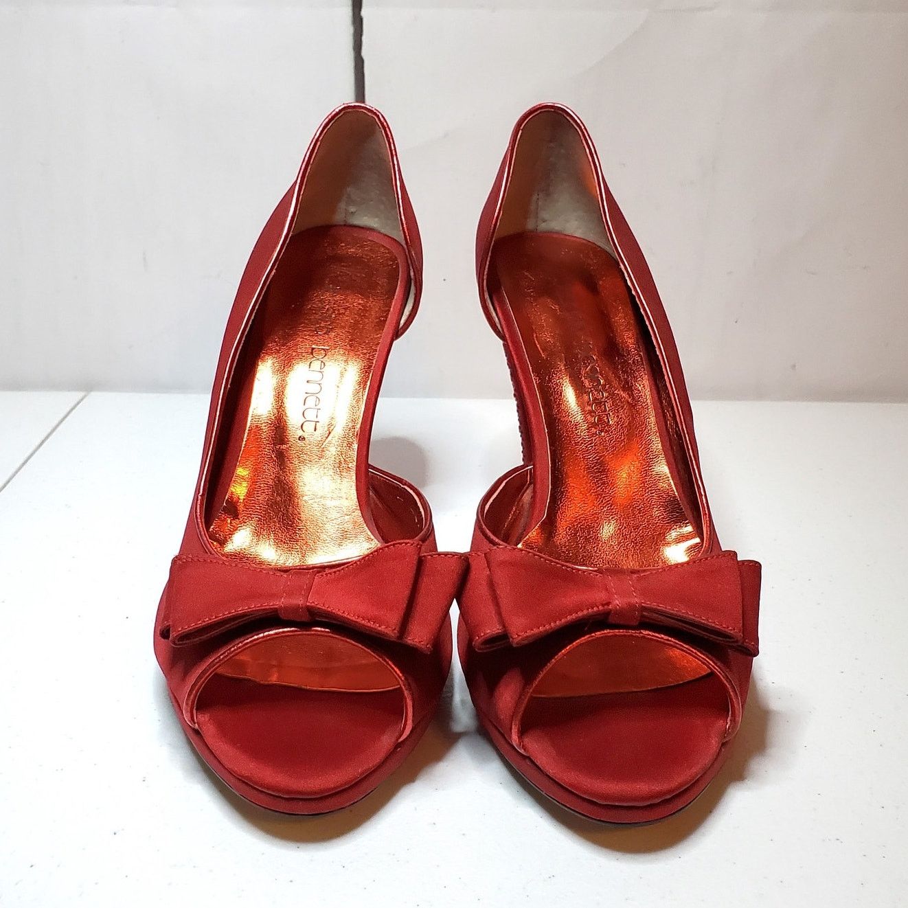 Designer Jessica Bennett Jeanie Satin Embellished Stiletto Heels 10 Size US 10 / IT 40 - 3 Thumbnail
