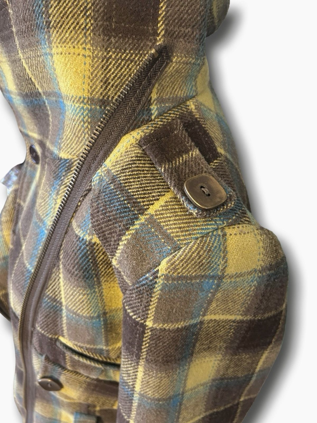 Other Daytrip Plaid Asymmetrical Pea Coat Size L / US 10 / IT 46 - 3 Thumbnail