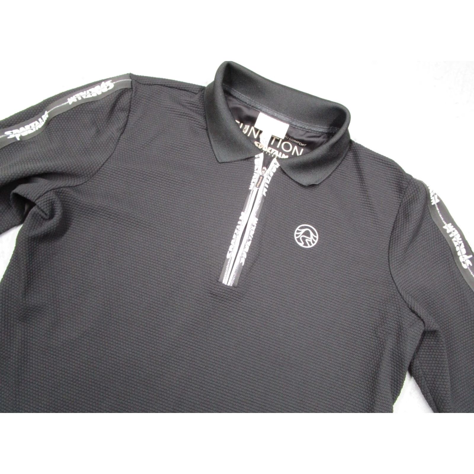 Vintage SPORTALM Shirt Women 12 Black 1/2 Zip Polo 3/4 Sleeve Pullover Quick Dry Active Size M / US 6-8 / IT 42-44 - 2 Thumbnail