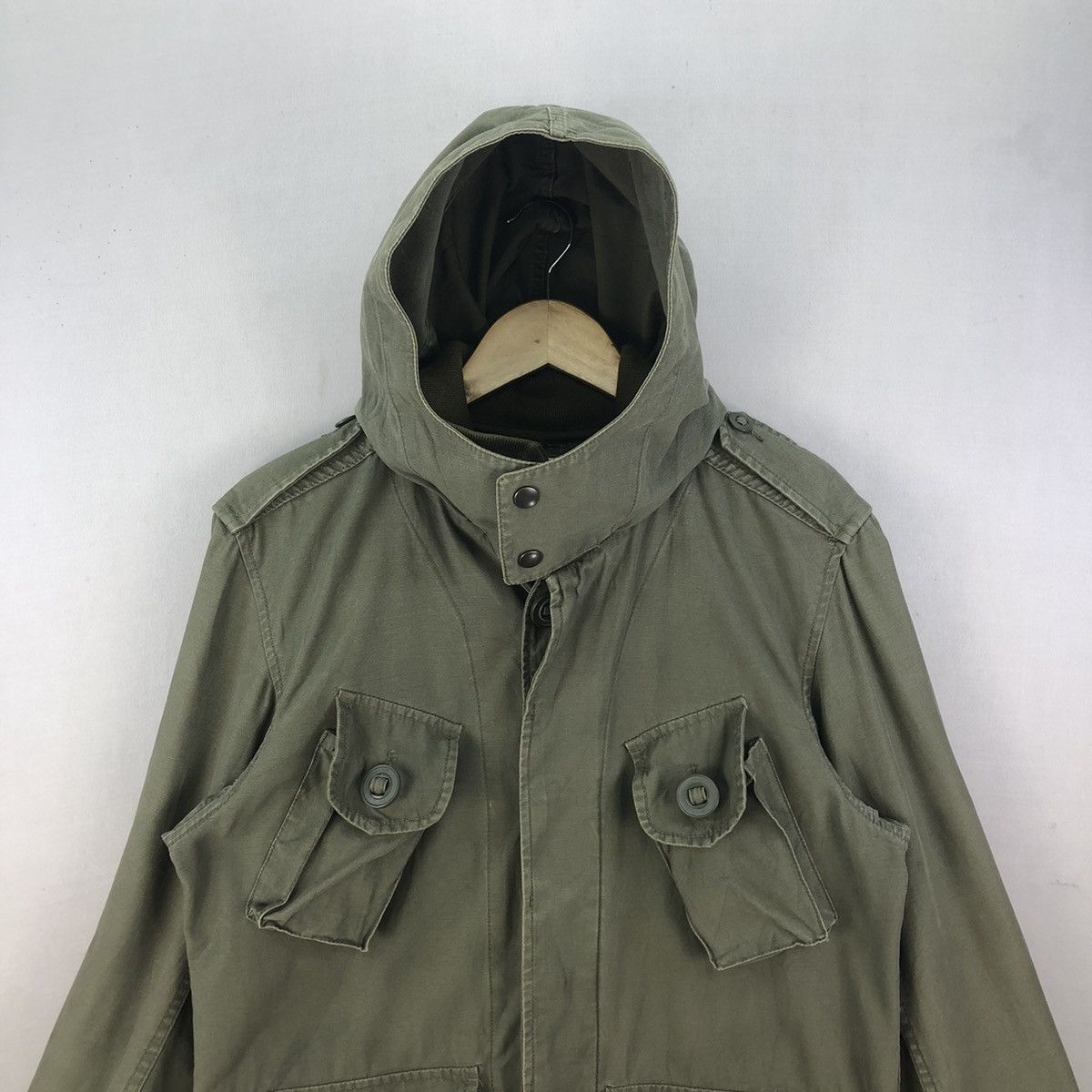 Japanese Brand Vintage Back Number Army Utility Slant Pocket Jacket Size US S / EU 44-46 / 1 - 4 Thumbnail