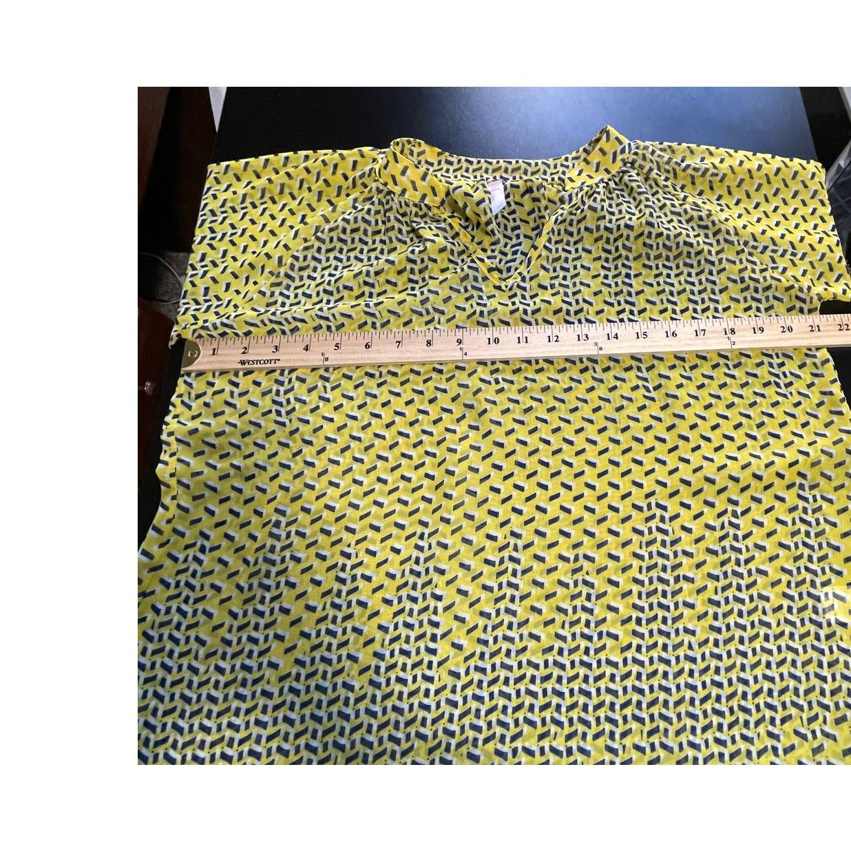 Other Myan Yellow and black sheer short sleeve blouse Size S / US 4 / IT 40 - 5 Thumbnail