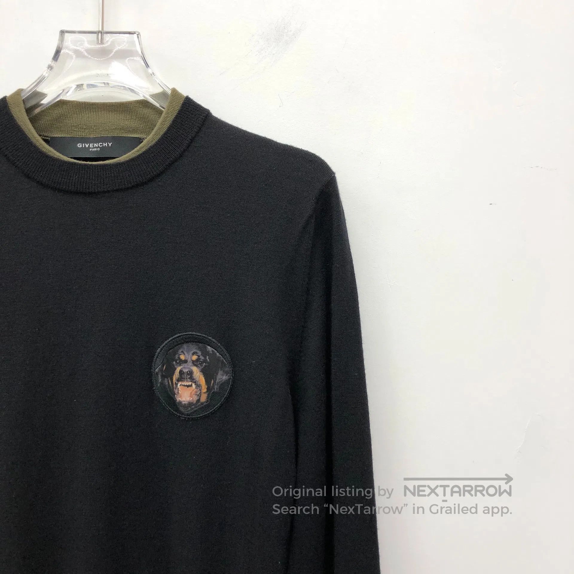 Givenchy Givenchy Black dog head badge embroidered wool round-neck Size S / US 4 / IT 40 - 3 Thumbnail