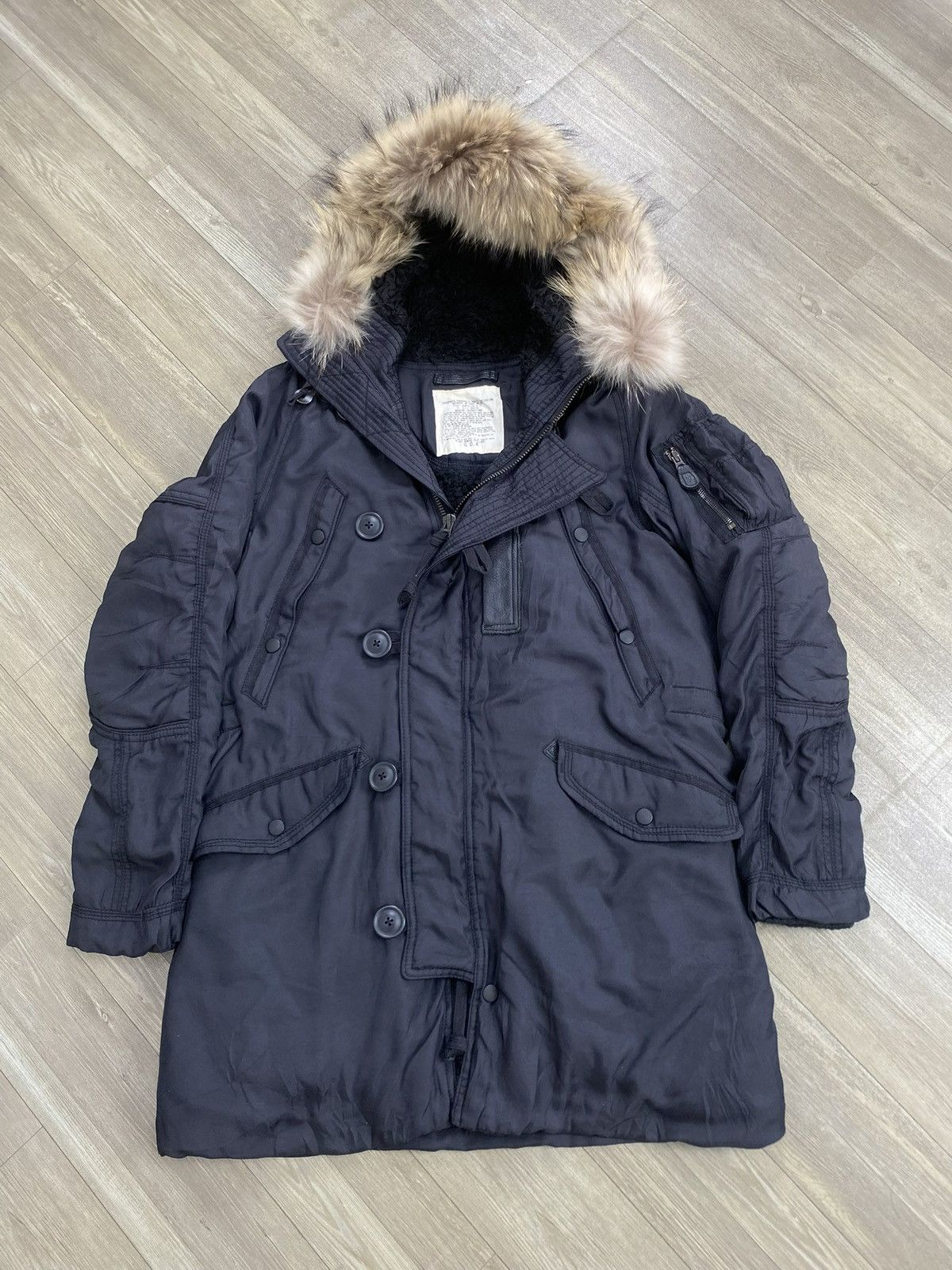 GOA Vintage GOA Raccoon Fur Military N3B Bomber Jacket Winter Size US L / EU 52-54 / 3 - 3 Thumbnail