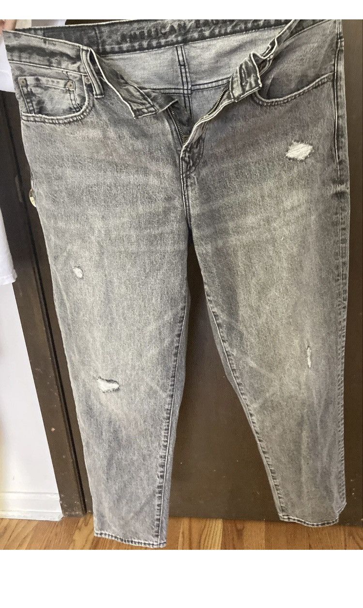 American Eagle Outfitters American Eagle Gray Distressed Skater Jeans 100% Cotton 32 Size US 32 / EU 48 - 1 Thumbnail