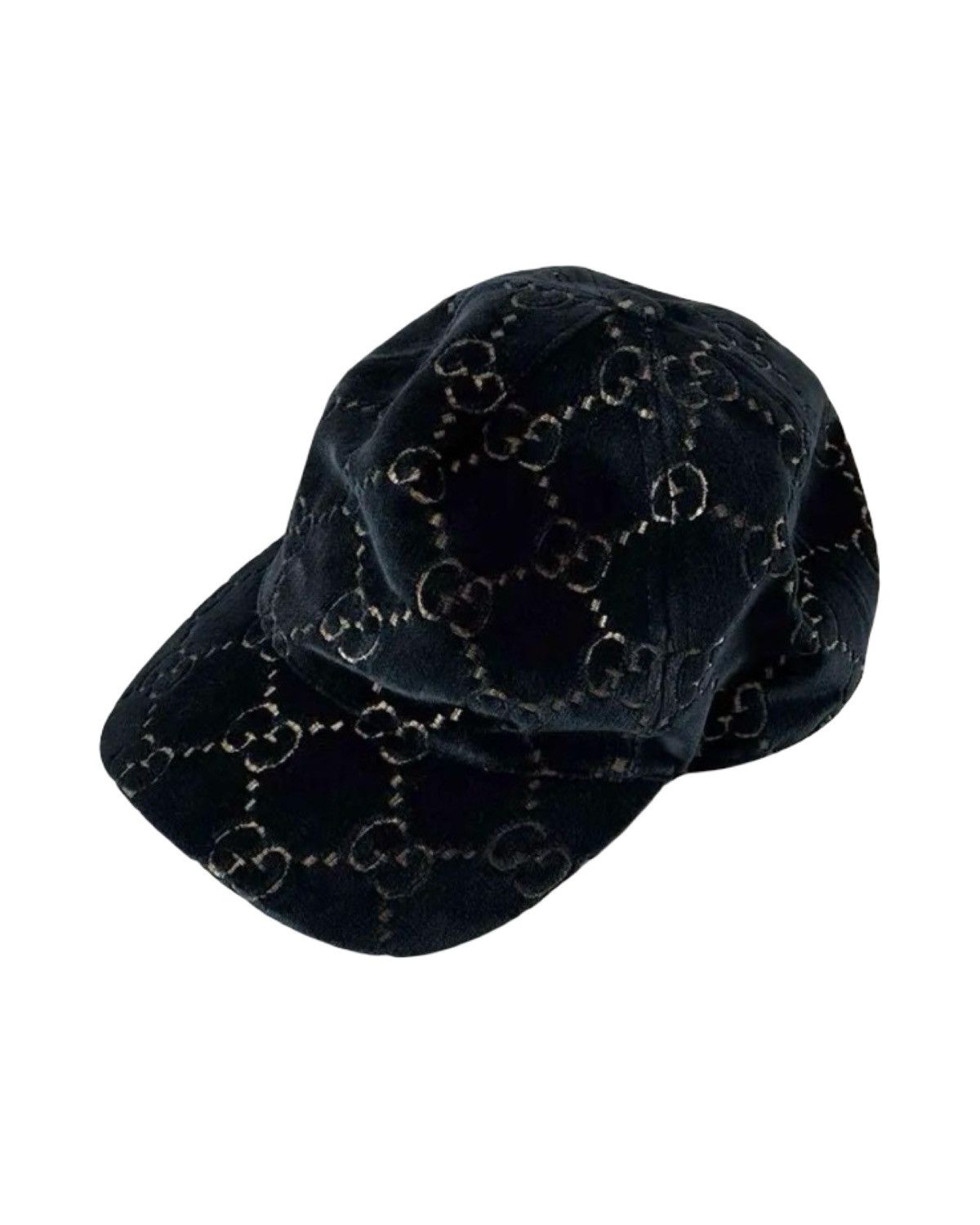 Gucci Gucci 🇮🇹 Velvet Monogram Embossed Cap Size ONE SIZE - 1 Thumbnail