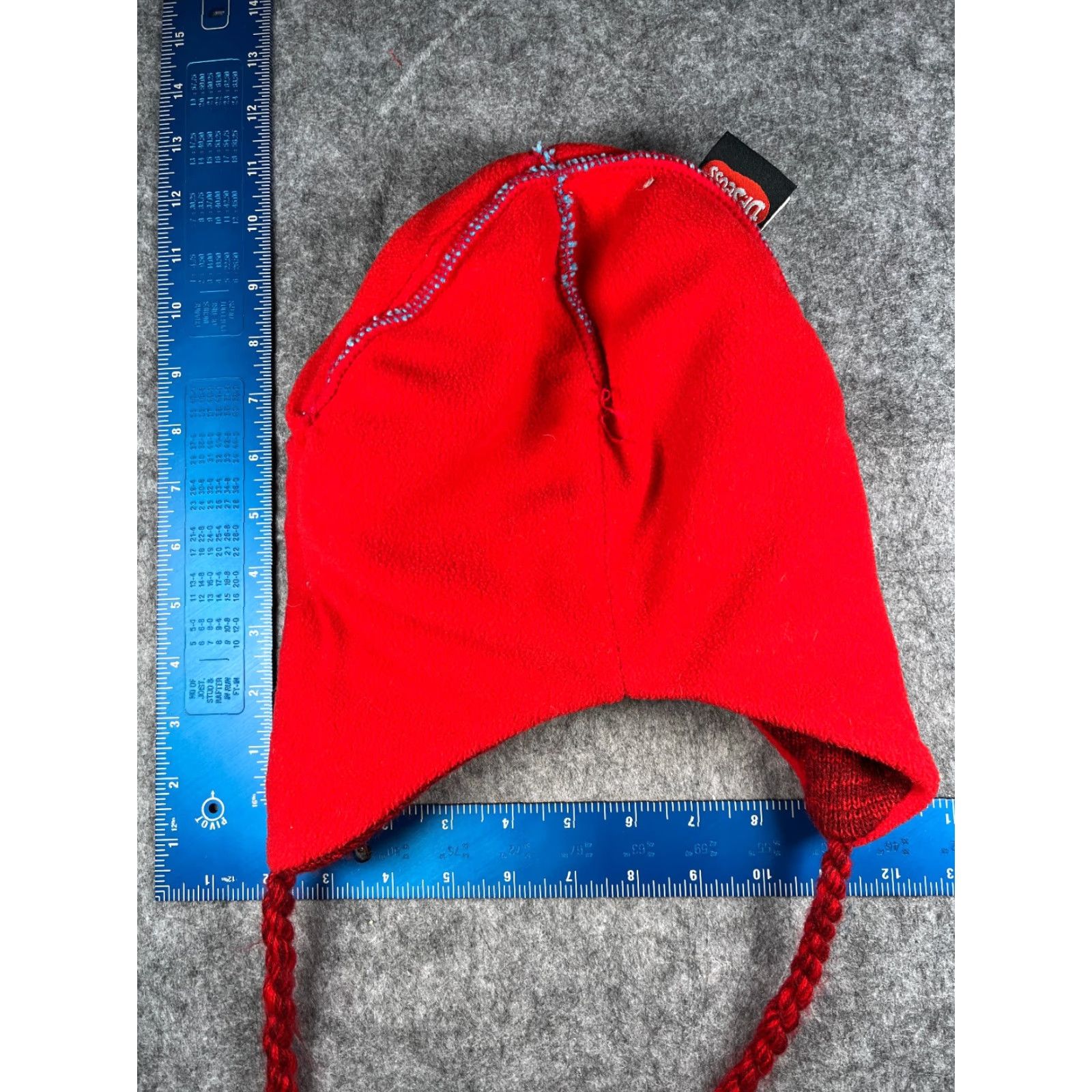 Vintage Dr. Seuss Thing 1 Beanie Hat Adult One Size Blue Red Acrylic Ear Flap Toque Tassel Size ONE SIZE - 6 Thumbnail