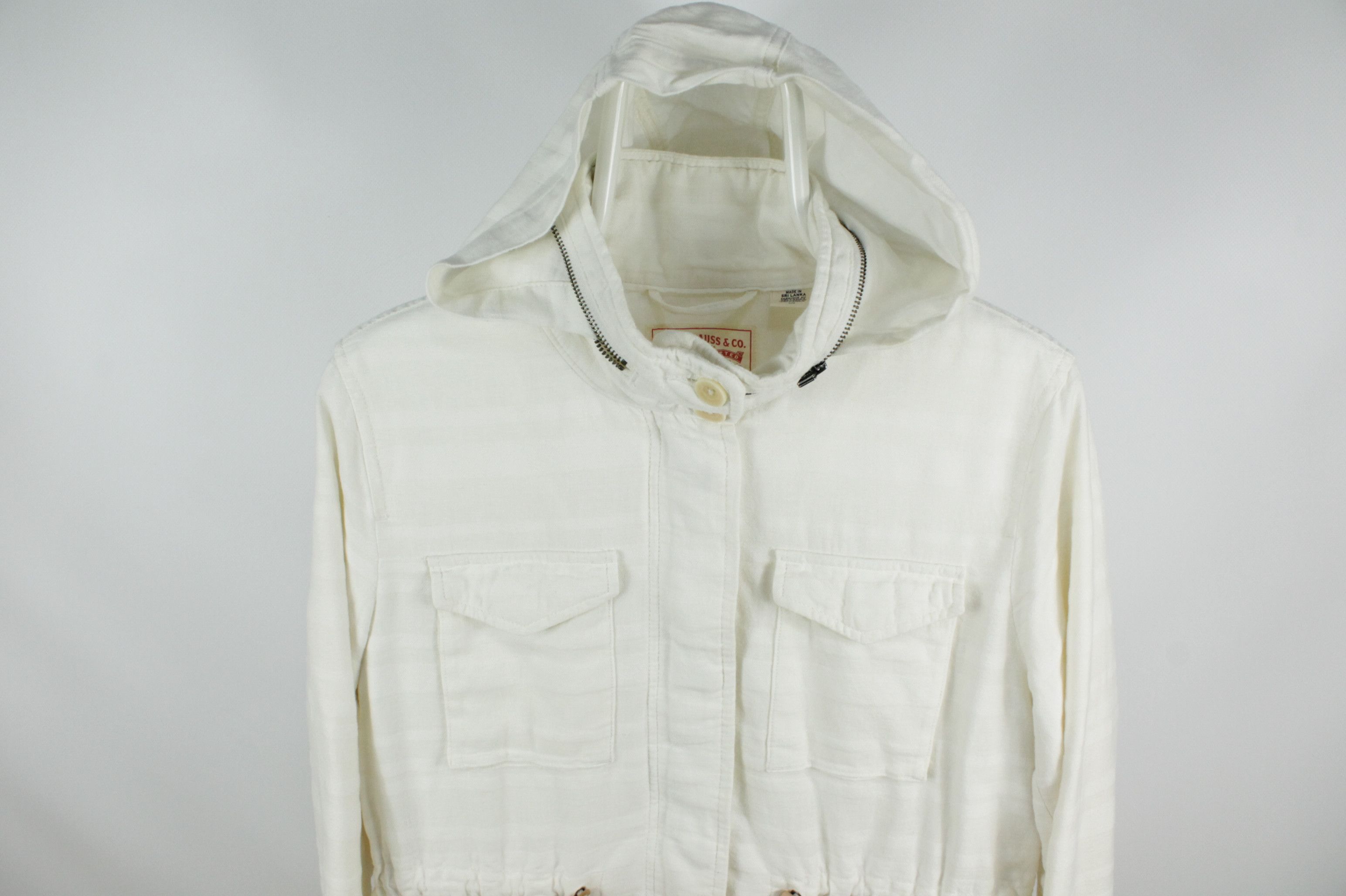 Levi's Levi's Cotton Linen White Milk Women's Safari Jacket Size L / US 10 / IT 46 - 7 Thumbnail