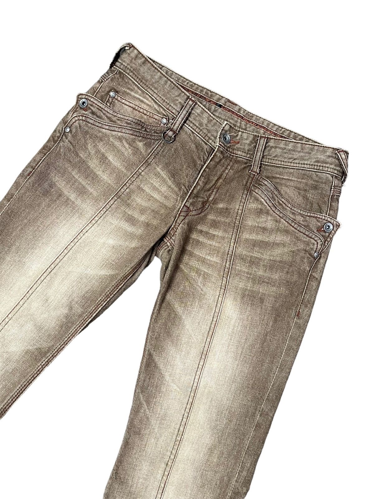 Nicole Club 🔥NICOLE CLUB Distressed Brown Stretch Denim Flare Jeans Size 30" / US 8 / IT 44 - 8 Thumbnail