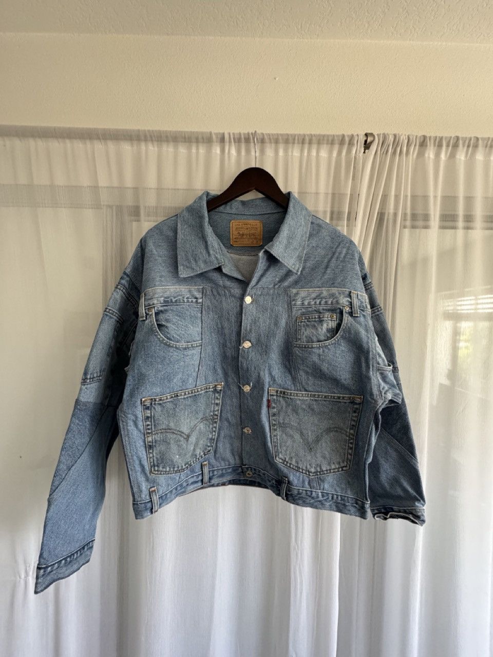 image of Levis x Levis Made Crafted Made In Japan Reconstructed Denim Jacket in Blue, Men's (Size XL)