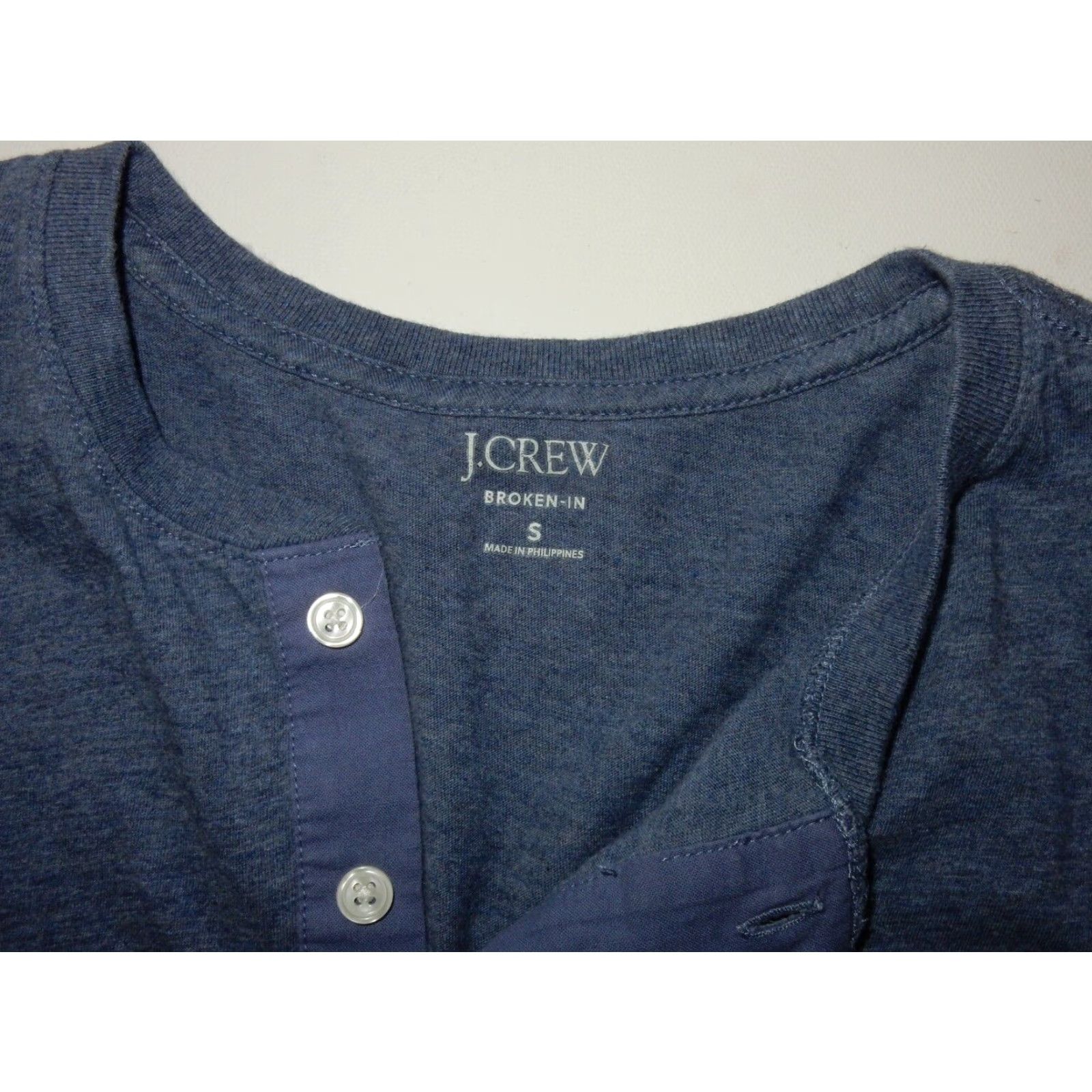 J.Crew VINTAGE J.CREW Men's T-Shirt Long Sleeve Solid Cotton Size S Blue Size US S / EU 44-46 / 1 - 2 Thumbnail