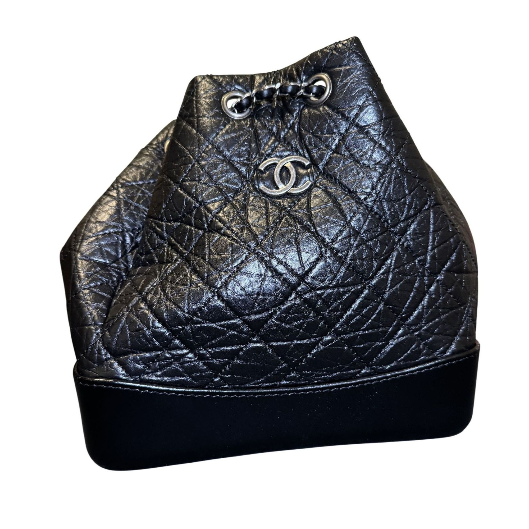 Chanel Chanel Black Quilted Leather Backpack With Chain Straps & CC Size ONE SIZE - 1 Thumbnail