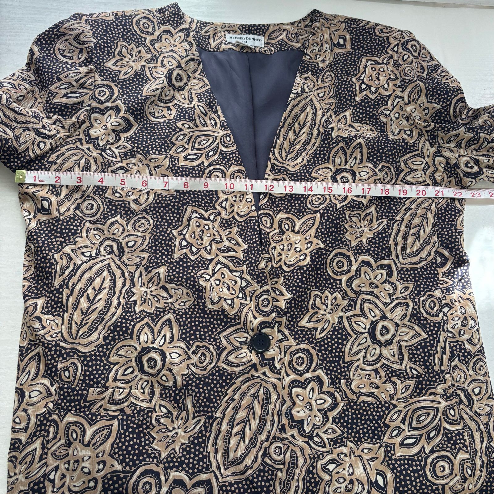 Other Vintage Alfred Dunner Navy Floral Jacket Blazer 14 Size XL / US 12-14 / IT 48-50 - 4 Thumbnail