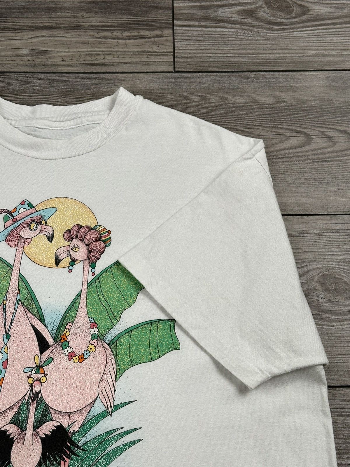 Vintage Vintage 90’s Flamingo Family T Shirt Size US XL / EU 56 / 4 - 4 Thumbnail