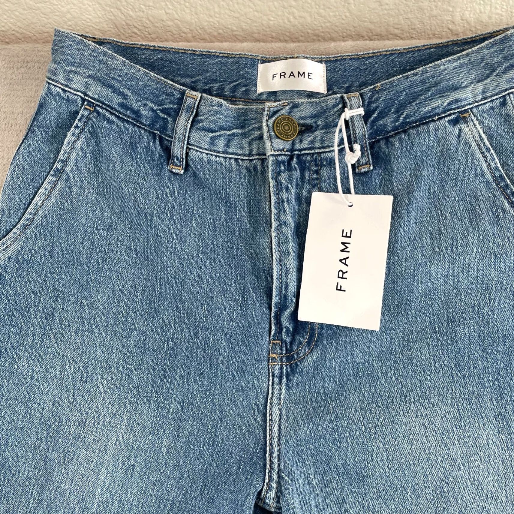 Frame FRAME Extra Wide Leg Jeans Women 25 in Seraphina Blue Designer NWT Jeans Wide-Leg Womens 25 in Blue Size 42" / US 20 - 4 Thumbnail