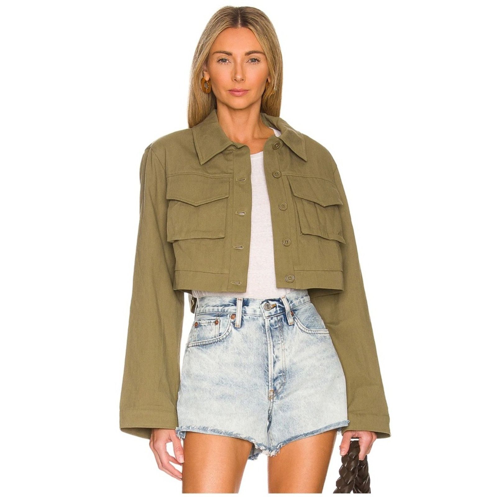 Other Lovers + Friends Cropped Tan Jacket SZ. L Size L / US 10 / IT 46 - 1 Thumbnail