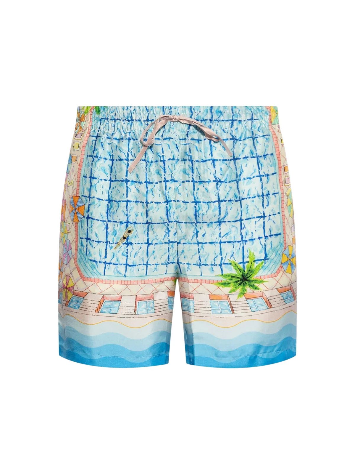 Casablanca o1mle0326 Drawstring Silk Shorts in Multicolor Size US 28 / EU 44 - 1 Thumbnail