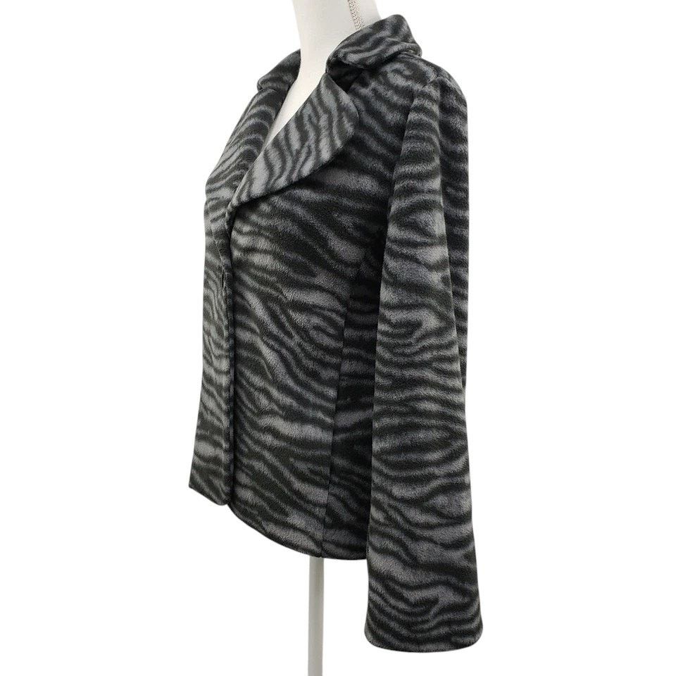 Other Susan Graver Animal Print Fleece Jacket Oversized Notch Coll Size XS / US 0-2 / IT 36-38 - 4 Thumbnail