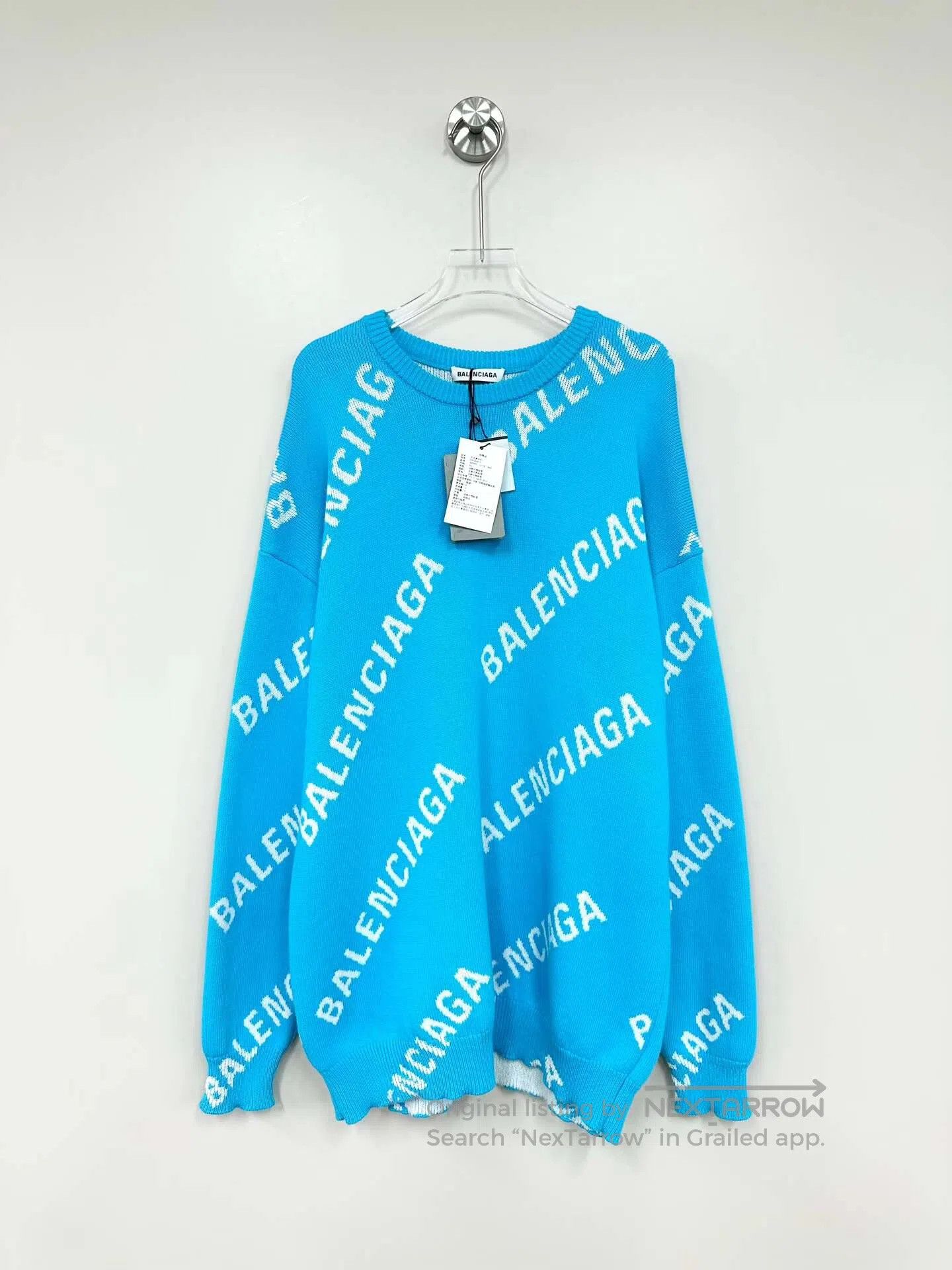 Balenciaga Balenciaga Blue Bullet Logo Knitted Sweater| Size US XS / EU 42 / 0 - 1 Thumbnail