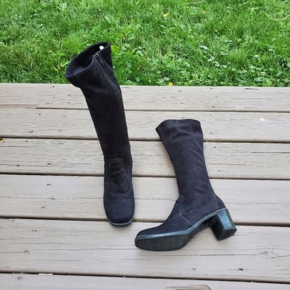 Vintage Vintage 90s y2k Bratz Black Faux Suede Vegan Square Toe Boot Size US 7.5 / IT 37.5 - 9 Thumbnail