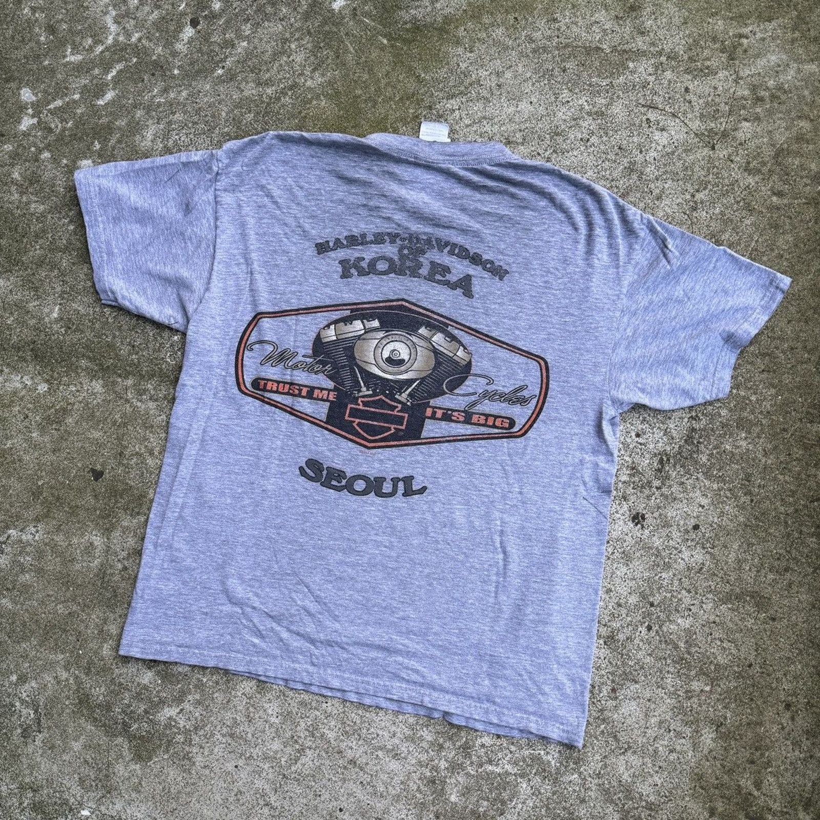 Harley Davidson Vintage Harley Davidson Thrashed Faded Spiderweb Tee Seoul Size US L / EU 52-54 / 3 - 5 Thumbnail