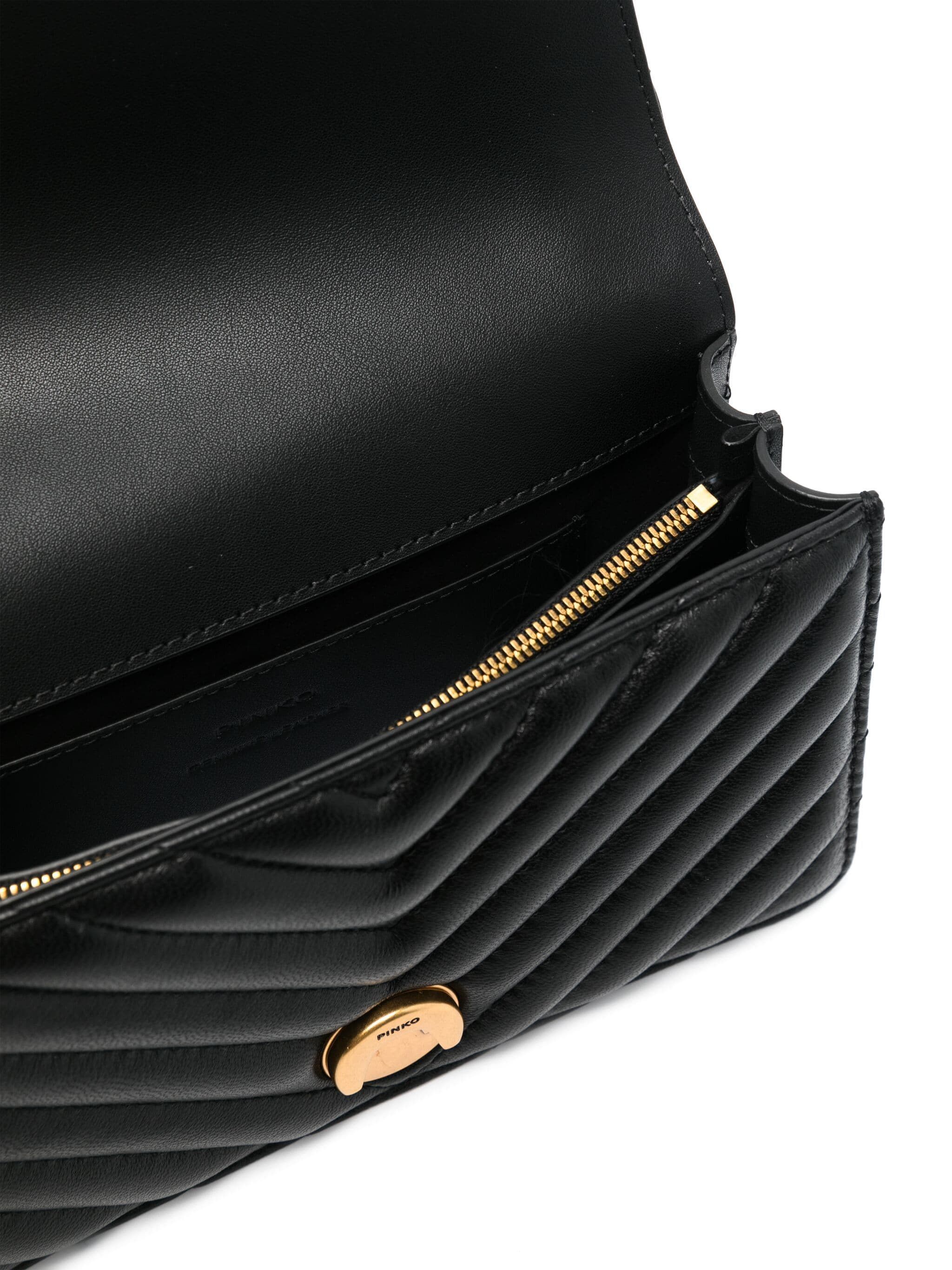 Pinko o1s22i1n0824 Size: OS / Chevron Mini Love Bag in Black Size ONE SIZE - 4 Thumbnail