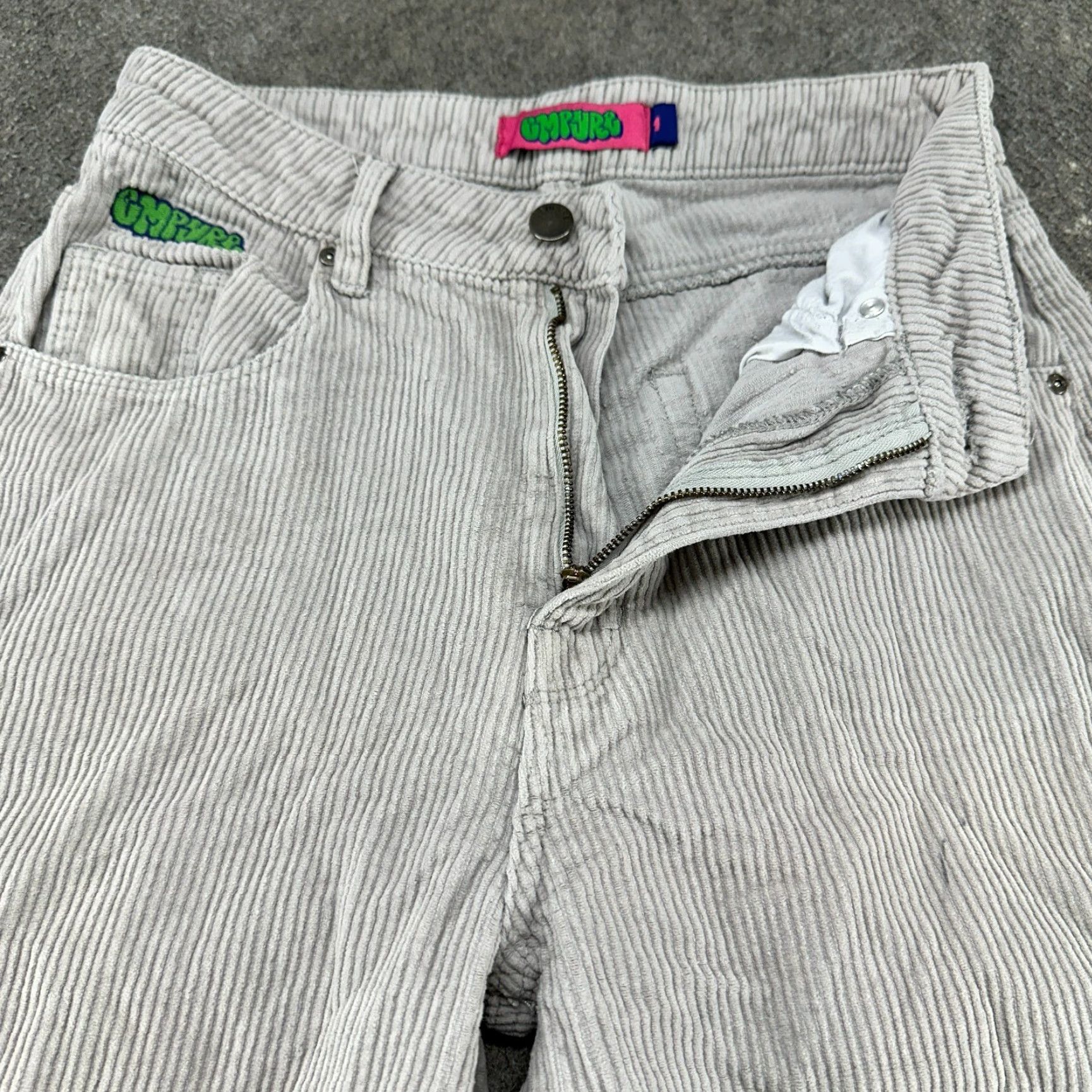 Empyre Empyre Pants Womens 4 Chino Corduroy Straight Relaxed Baggy 90s Hip Hop Gray Cotton Fall Winter Spring You Mens Women Girls Size 27" / US 4 / IT 40 - 2 Thumbnail